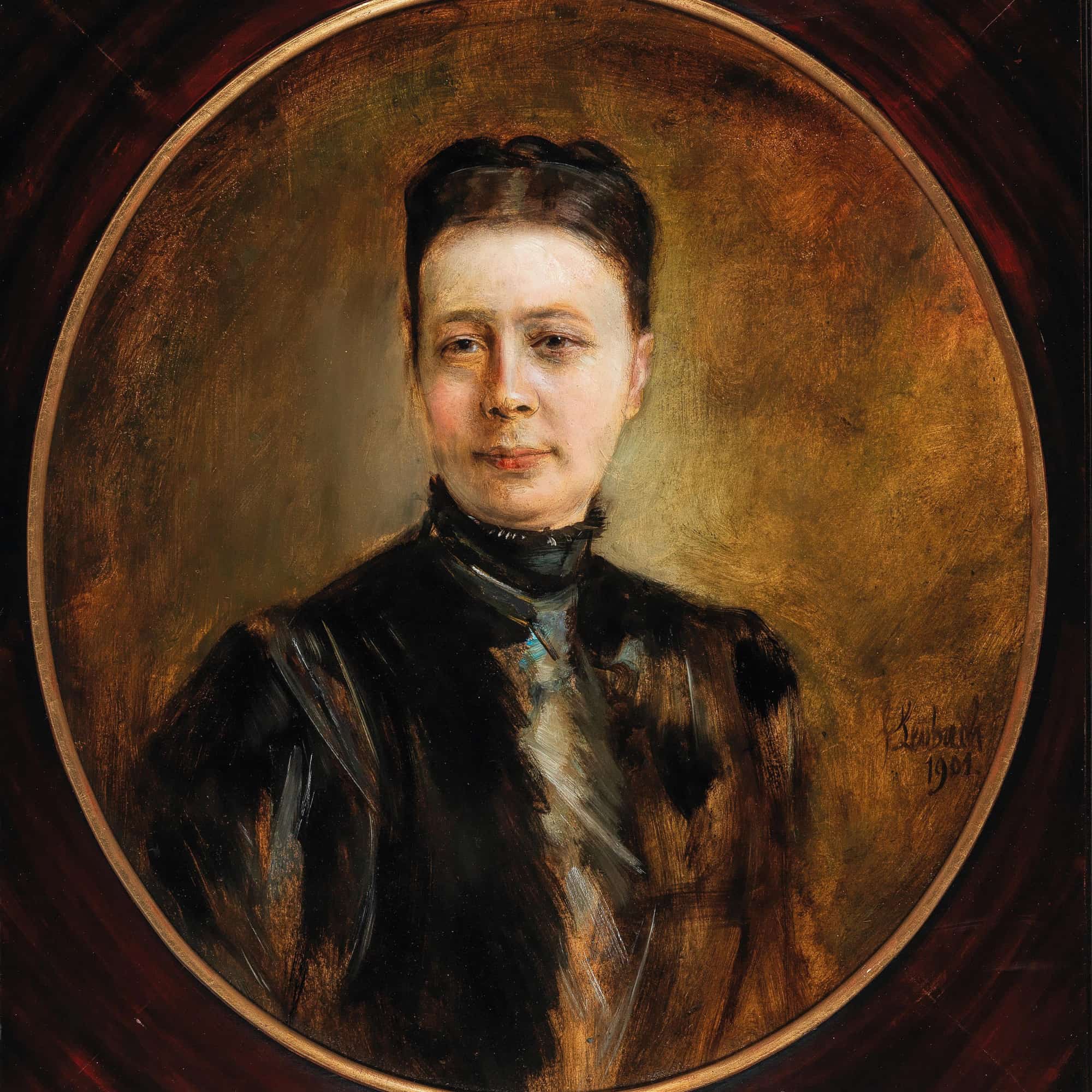 Portrait Of A Lady by Franz Von Lenbach - Image 4