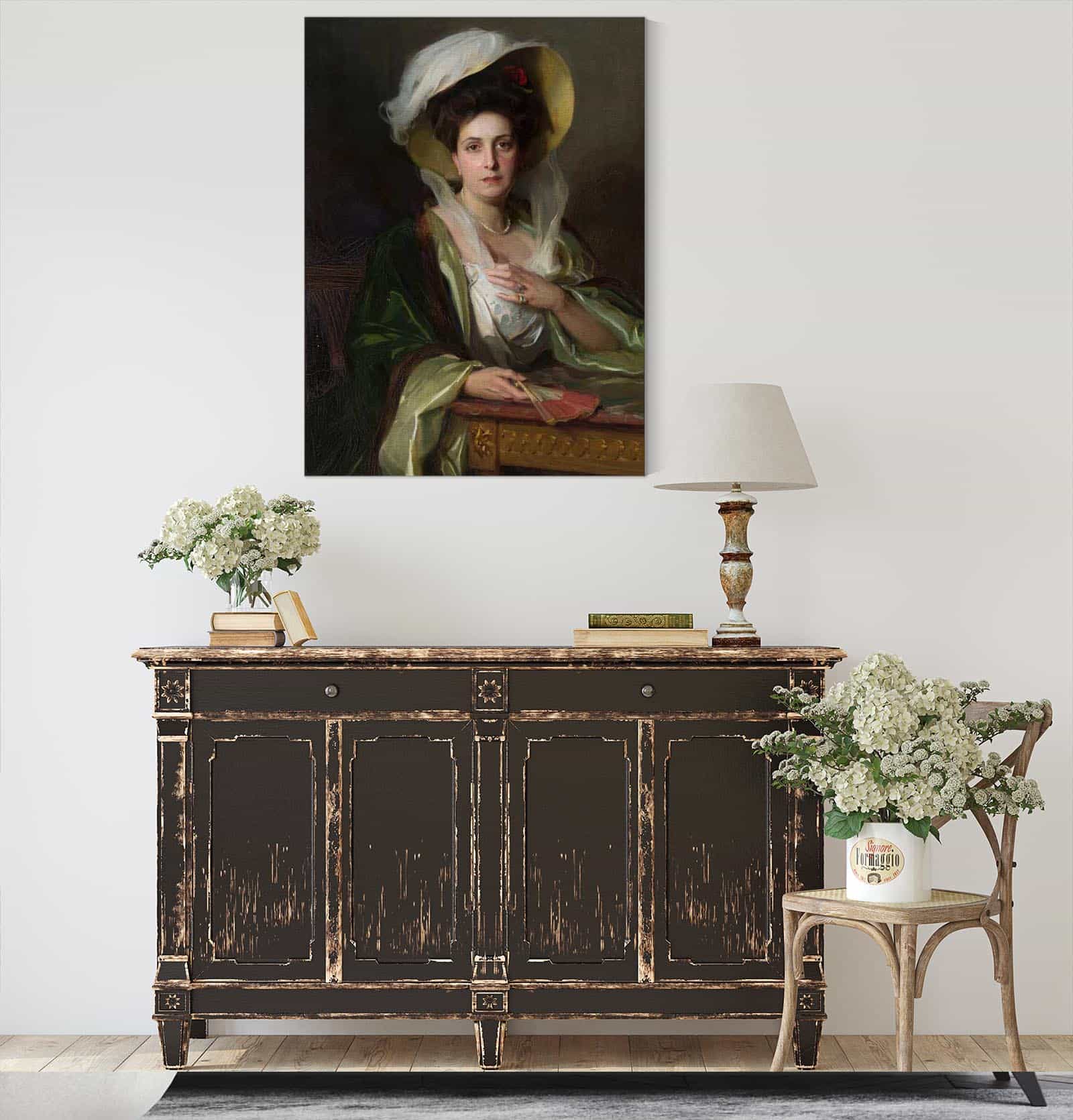 Portrait Of A Lady In A Large Hat by Philip Alexius De Laszlo - Image 4