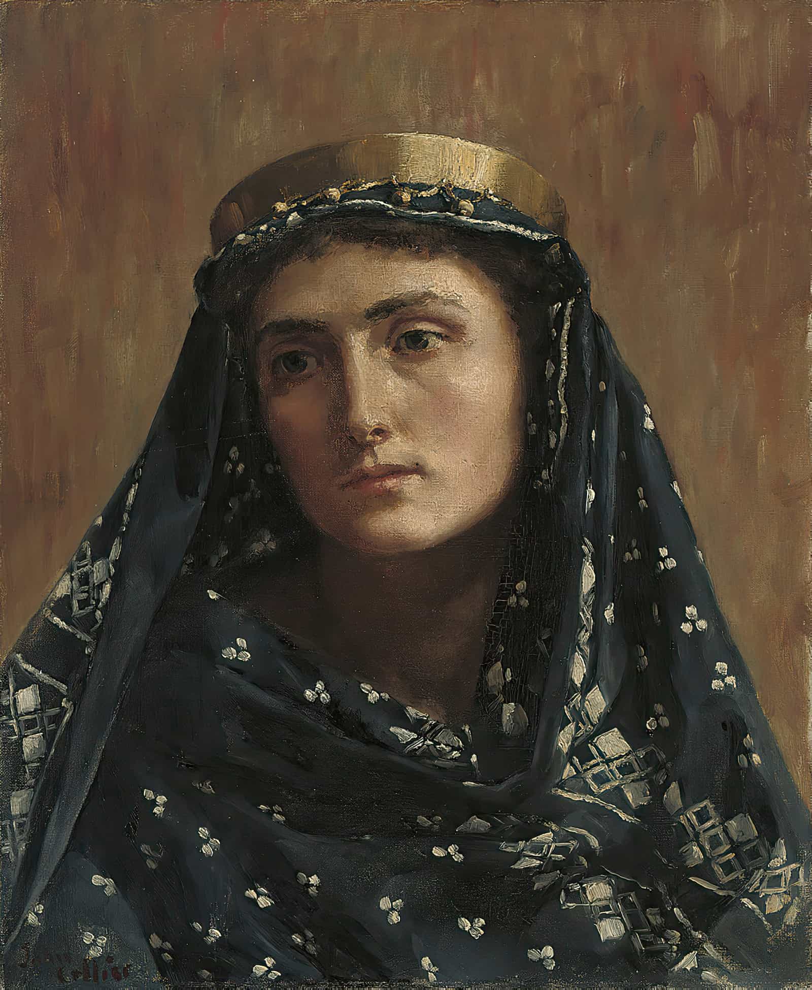 Portrait Of A Lady In Eastern Dress by John Collier - Image 2