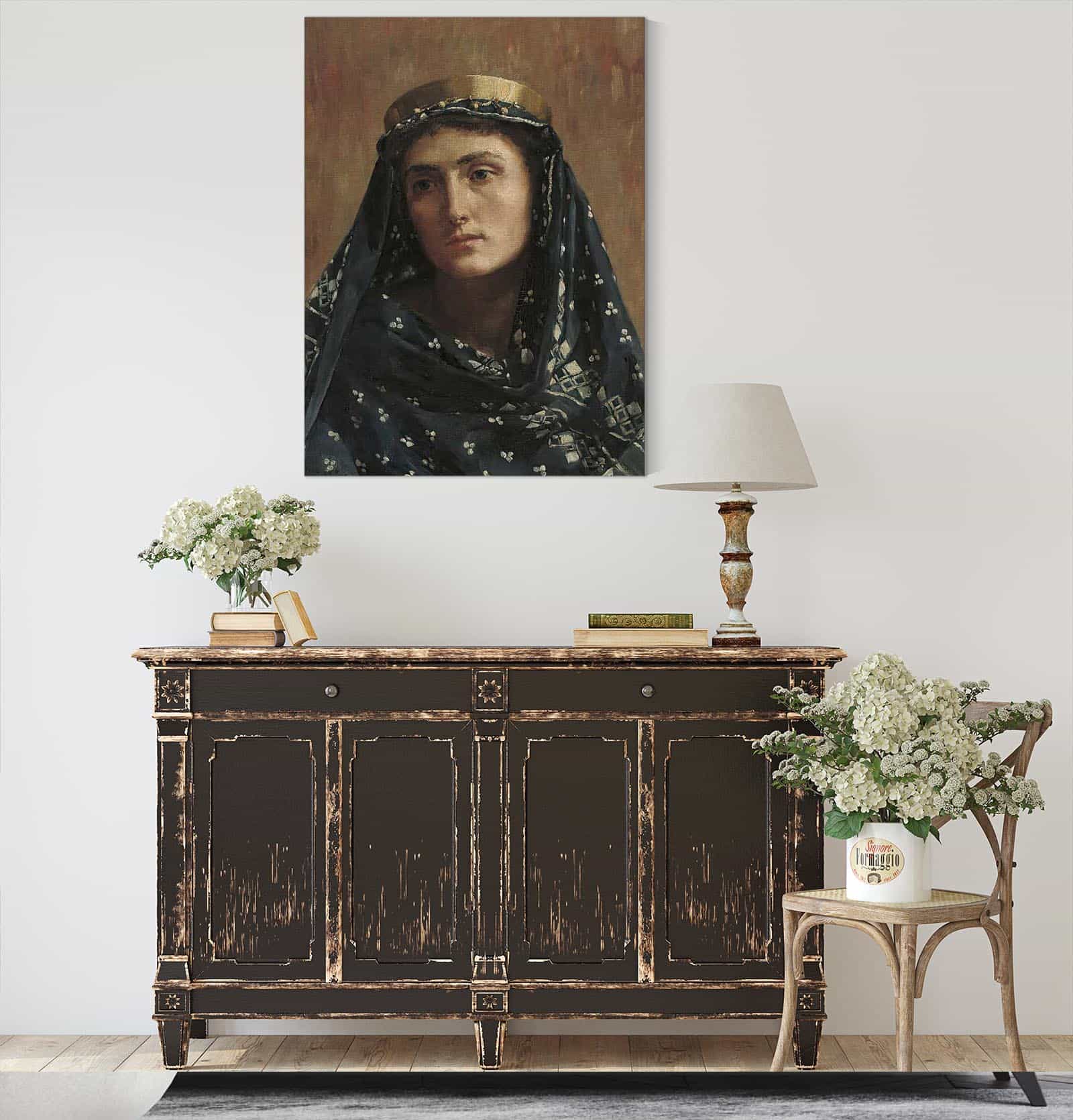 Portrait Of A Lady In Eastern Dress by John Collier - Image 4