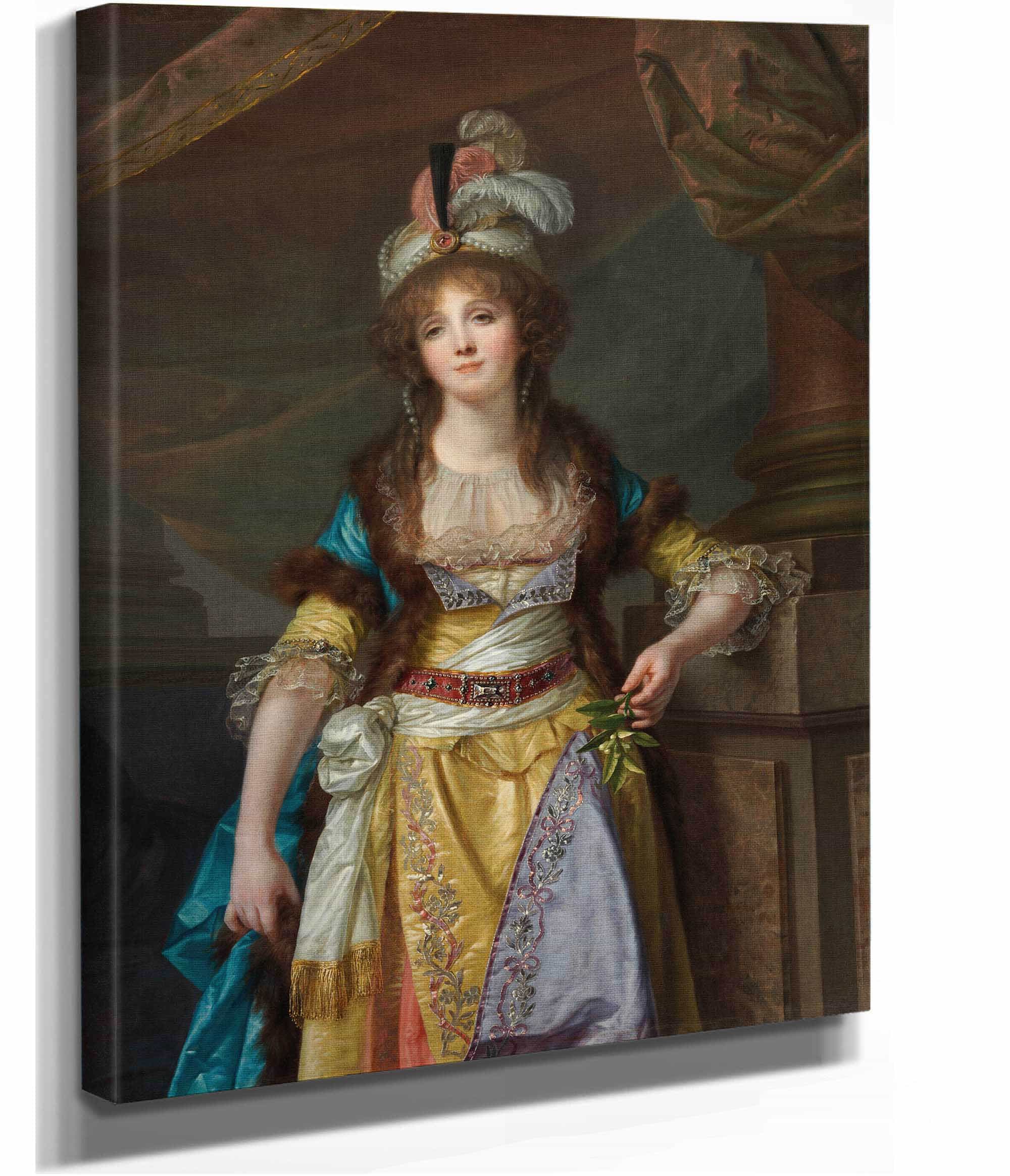 Portrait Of A Lady In Turkish Fancy Dress by Jean Baptiste Greuze
