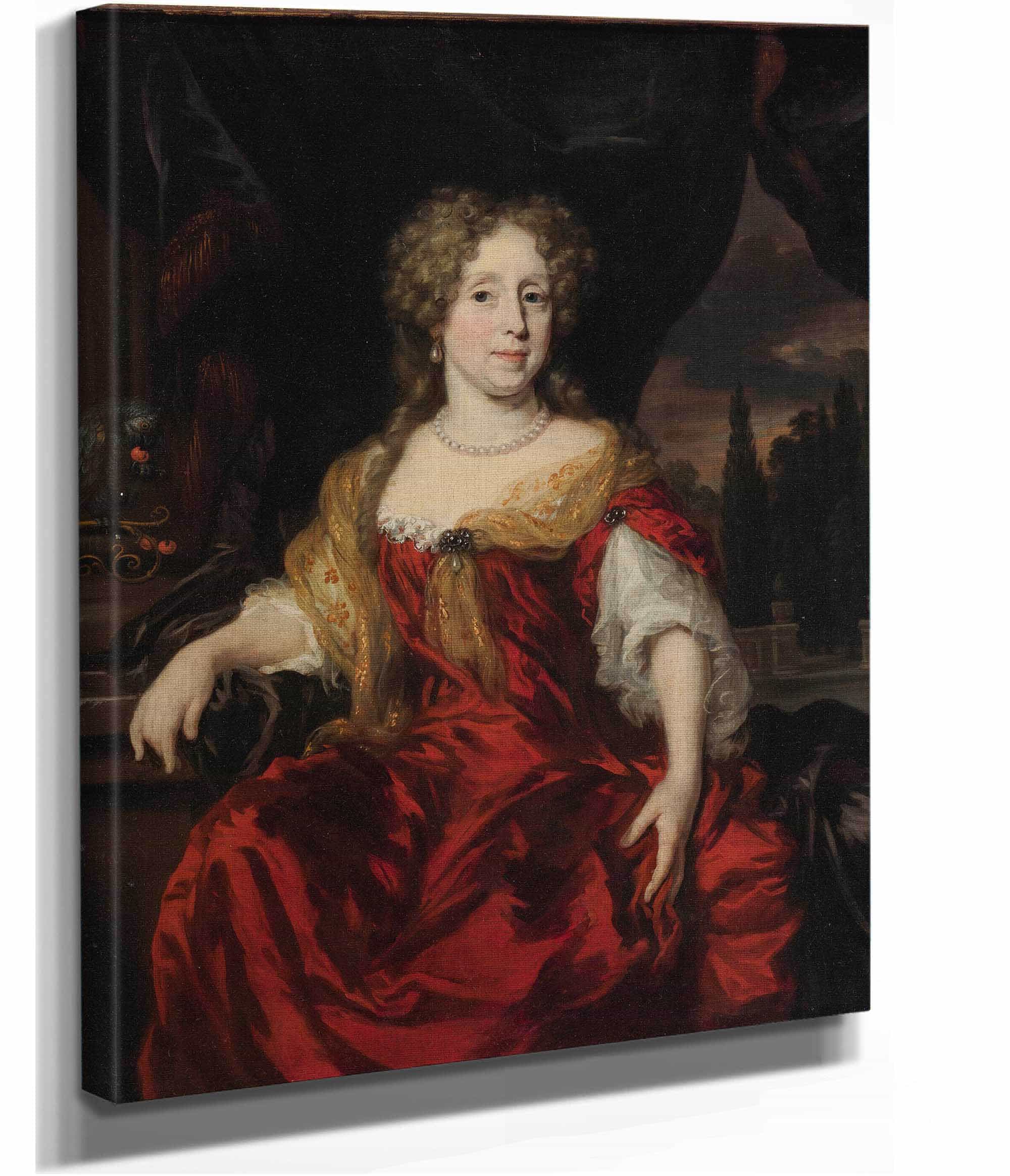 Portrait Of A Lady Wearing A Red Dress by Nicolaes Maes - Image 2