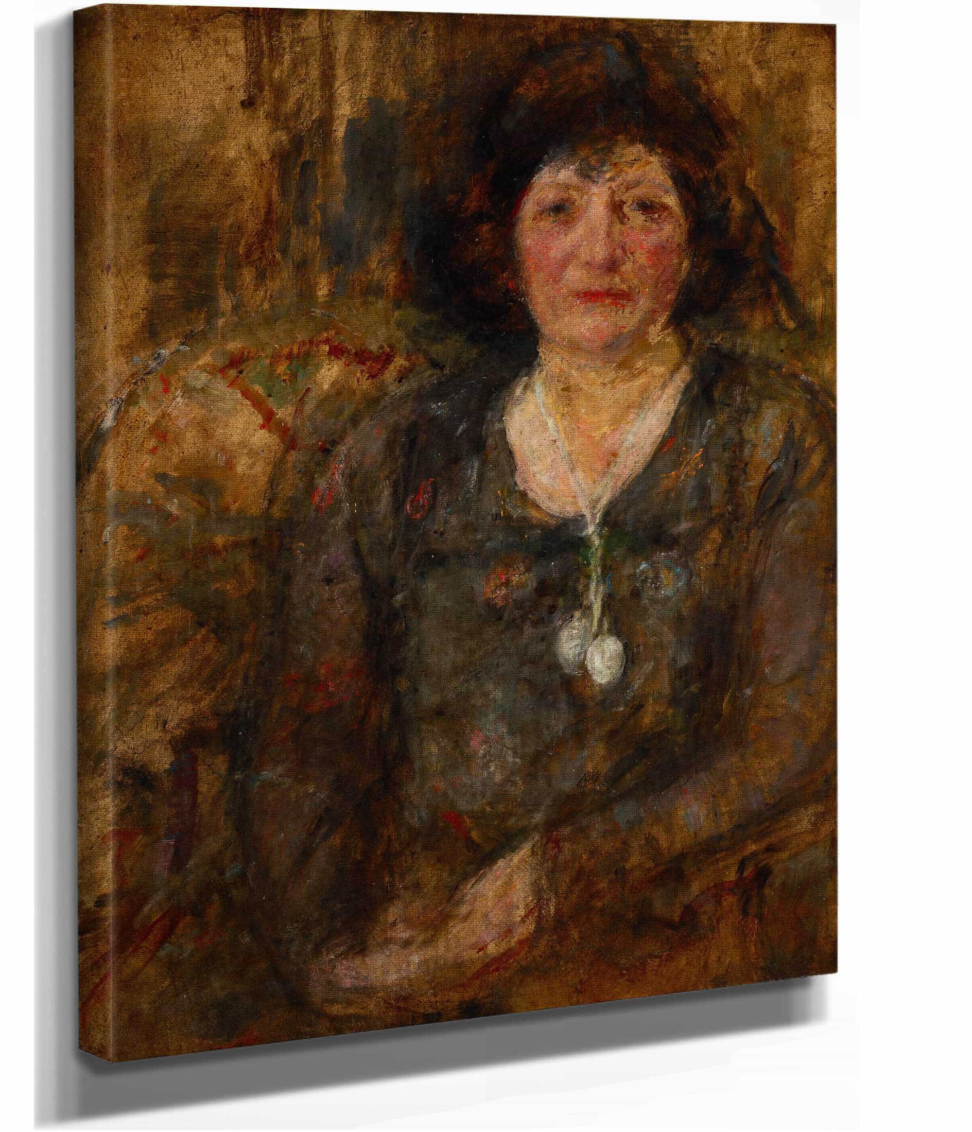 Portrait Of A Lady With A Necklace by Olga Boznanska - Image 2