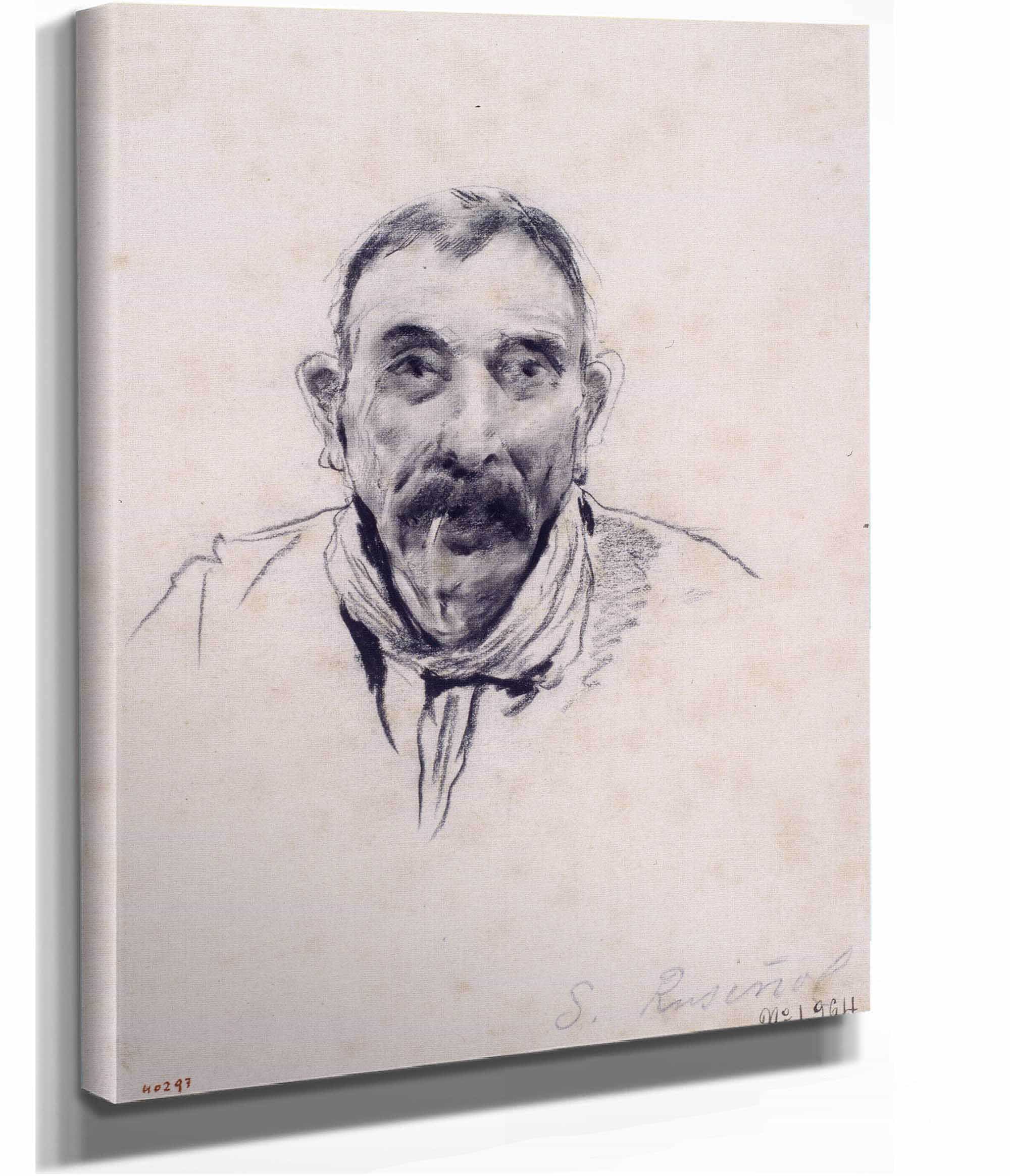 Portrait Of A Man by Santiago Rusinol - Image 7