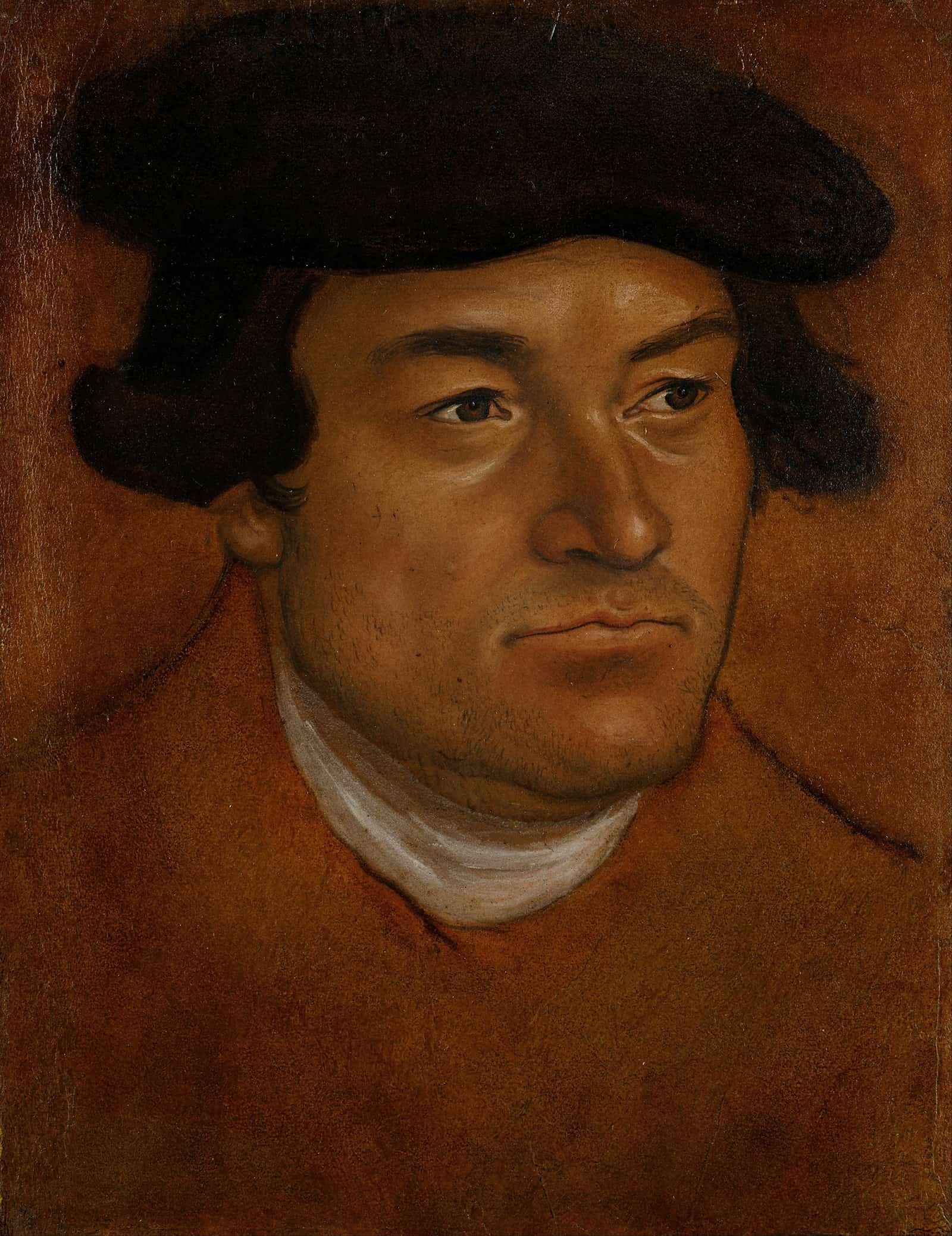Portrait Of A Man In A Black Cap Irca by Lucas Cranach The Elder