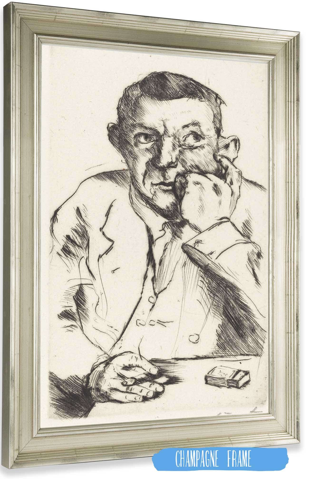 Portrait Of A Man Smoking Mannliches Bildnis Mit Aufgestutztem Arm by Lovis Corinth