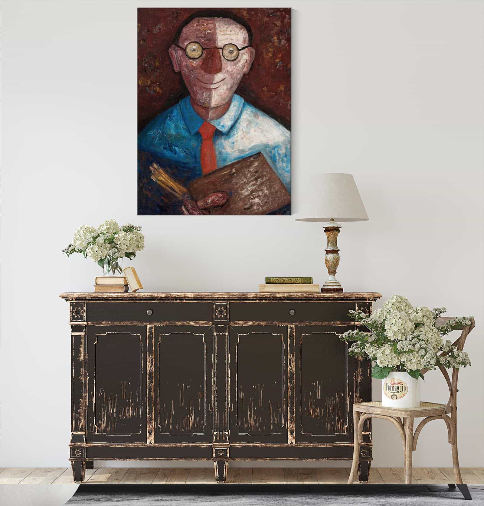 Portrait Of A Man With A Palette Jacques Gotkowski by Tadeusz Makowski - Image 4