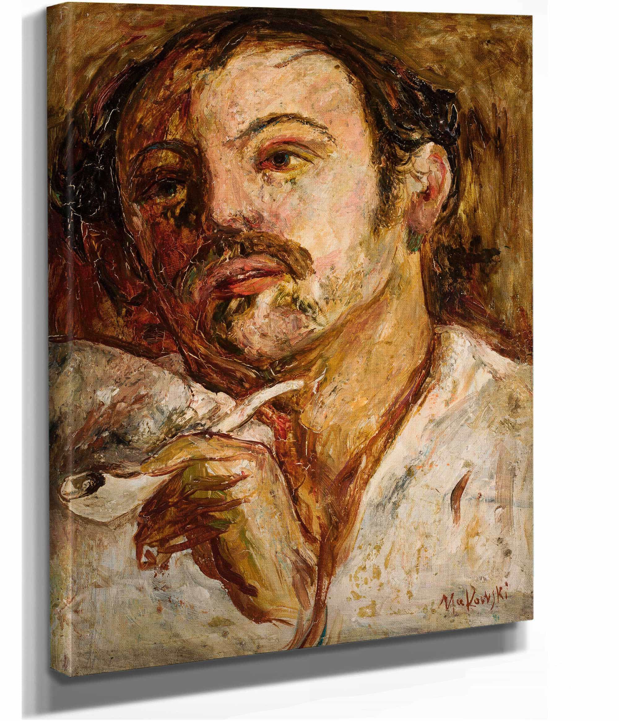 Portrait Of A Man With A Smoking Pipe by Tadeusz Makowski - Image 2