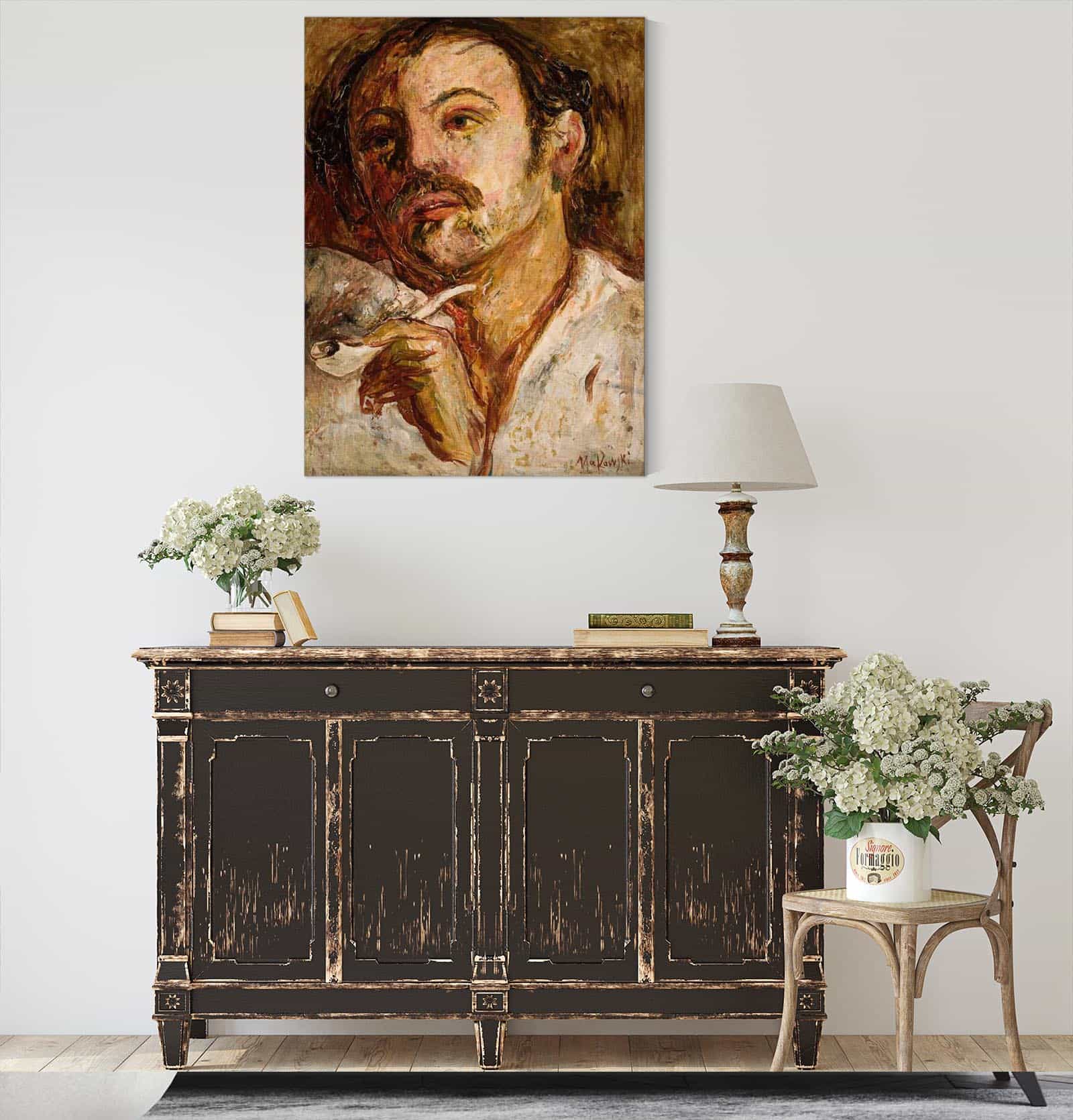 Portrait Of A Man With A Smoking Pipe by Tadeusz Makowski - Image 4
