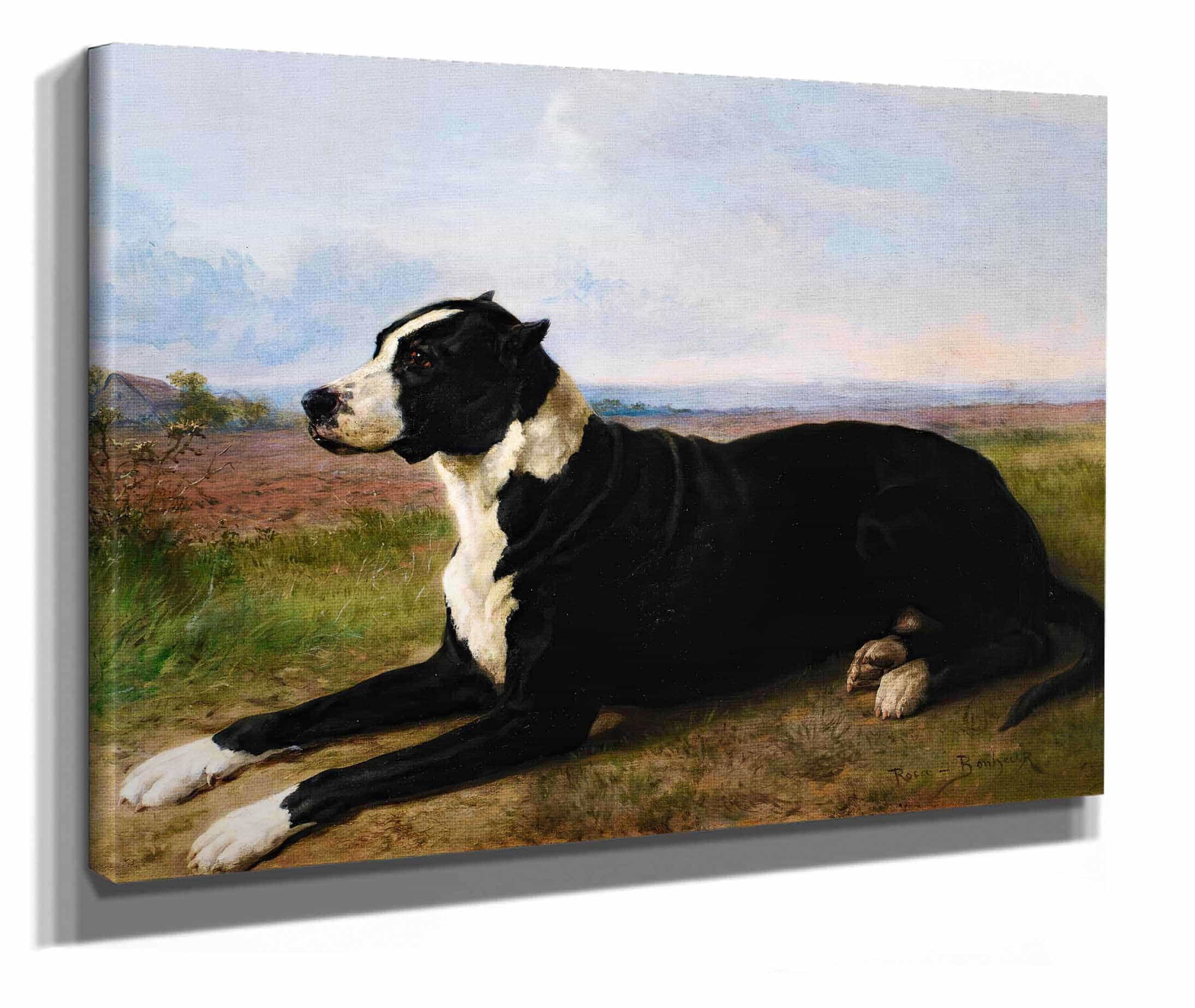 Portrait Of A Mastiff Labrador In A Landscape by Rosa Bonheur - Image 2