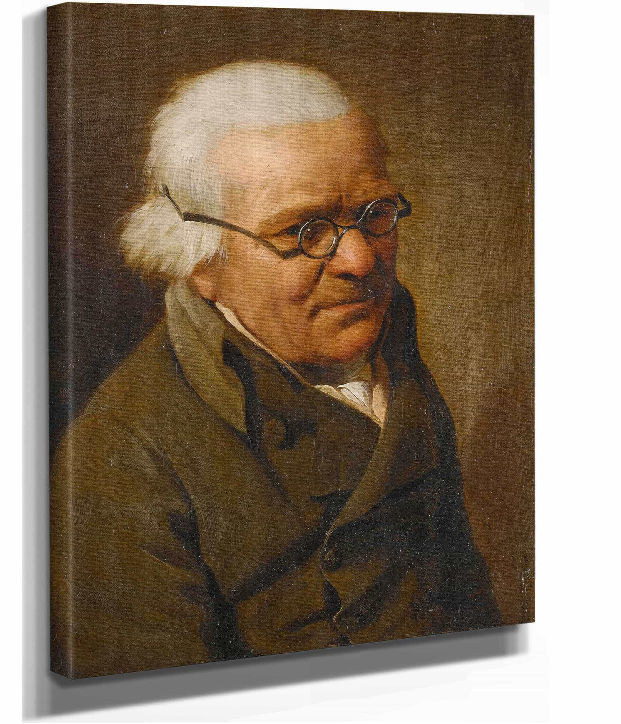 Portrait Of A White Haired Man Half Length Wearing Glasses by Louis Leopold Boilly - Image 2