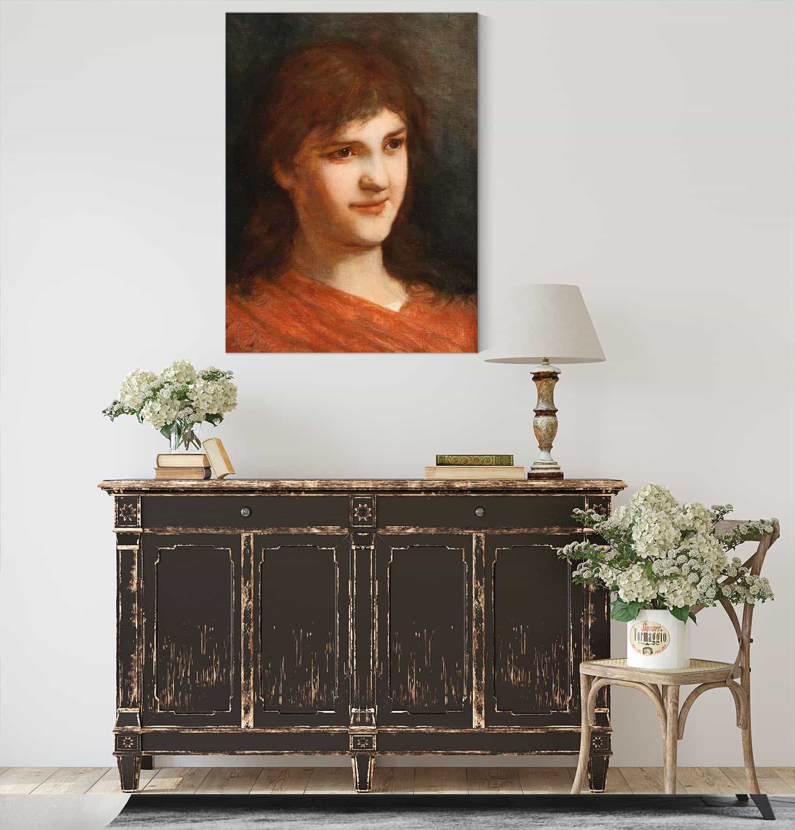 Portrait Of A Woman by Gabriel Von Max - Image 4
