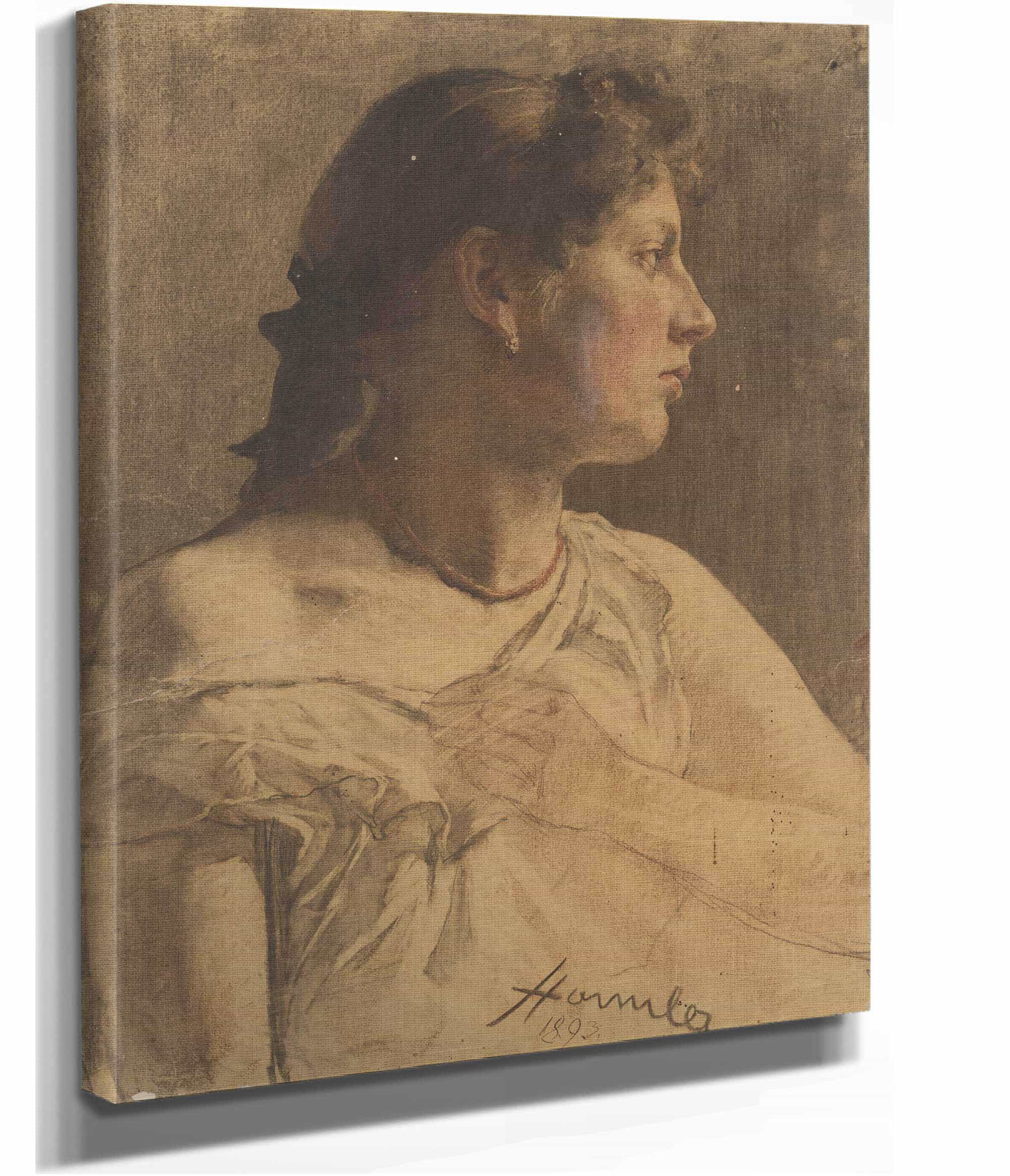 Portrait Of A Woman by Jozef Hanula - Image 3