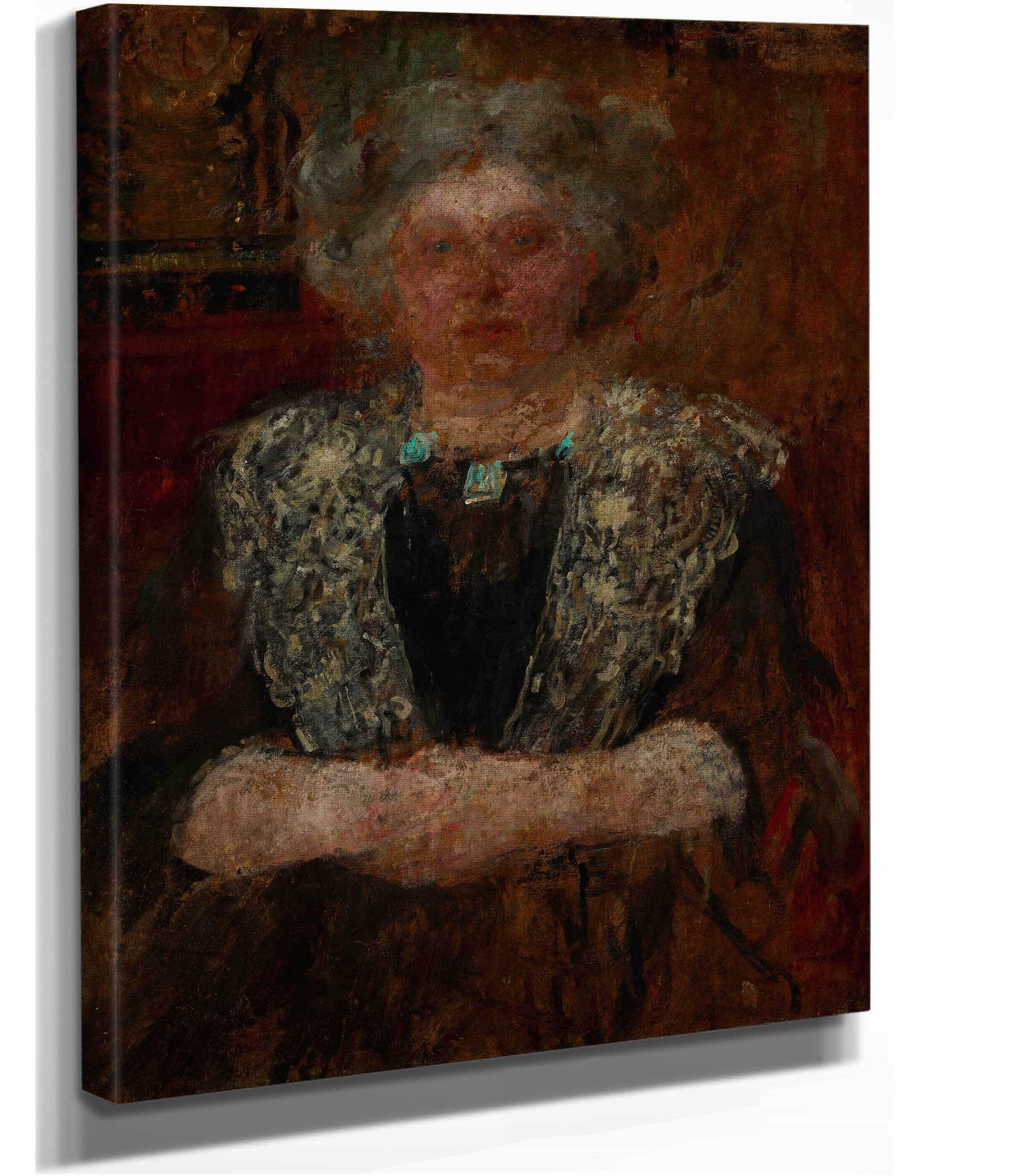 Portrait Of A Woman by Olga Boznanska - Image 3