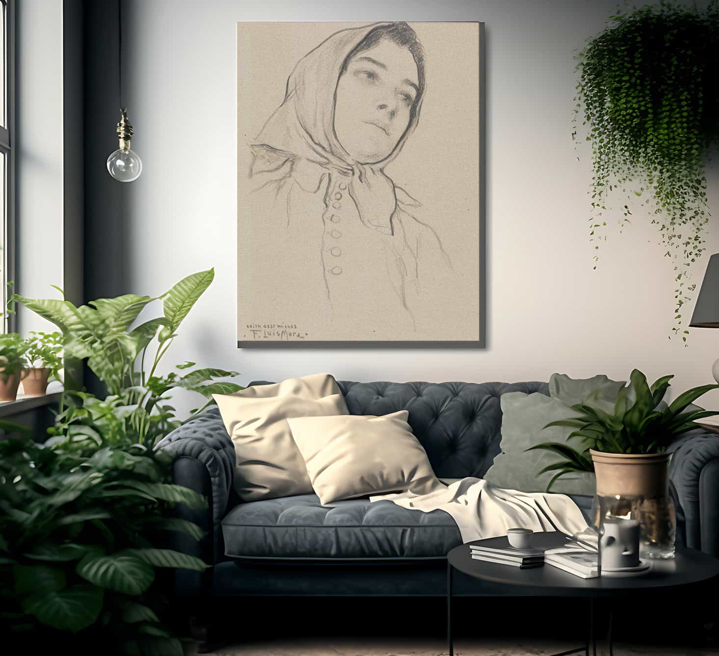 Portrait Of A Woman By Francis Luis Mora - Image 2