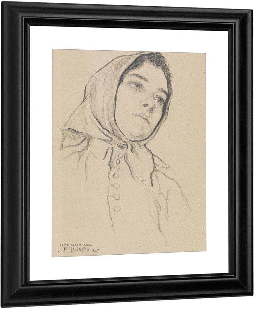 Portrait Of A Woman By Francis Luis Mora - Image 3