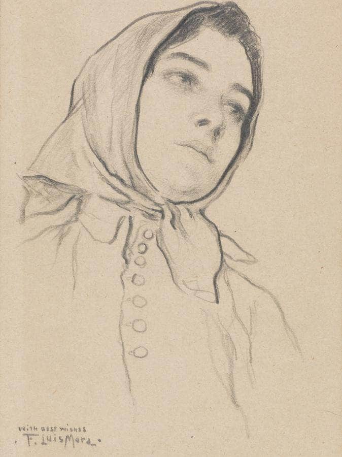 Portrait Of A Woman By Francis Luis Mora - Image 6