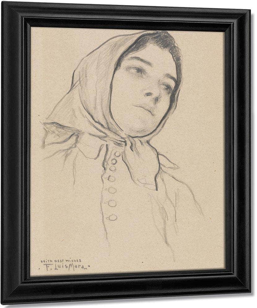 Portrait Of A Woman By Francis Luis Mora - Image 7