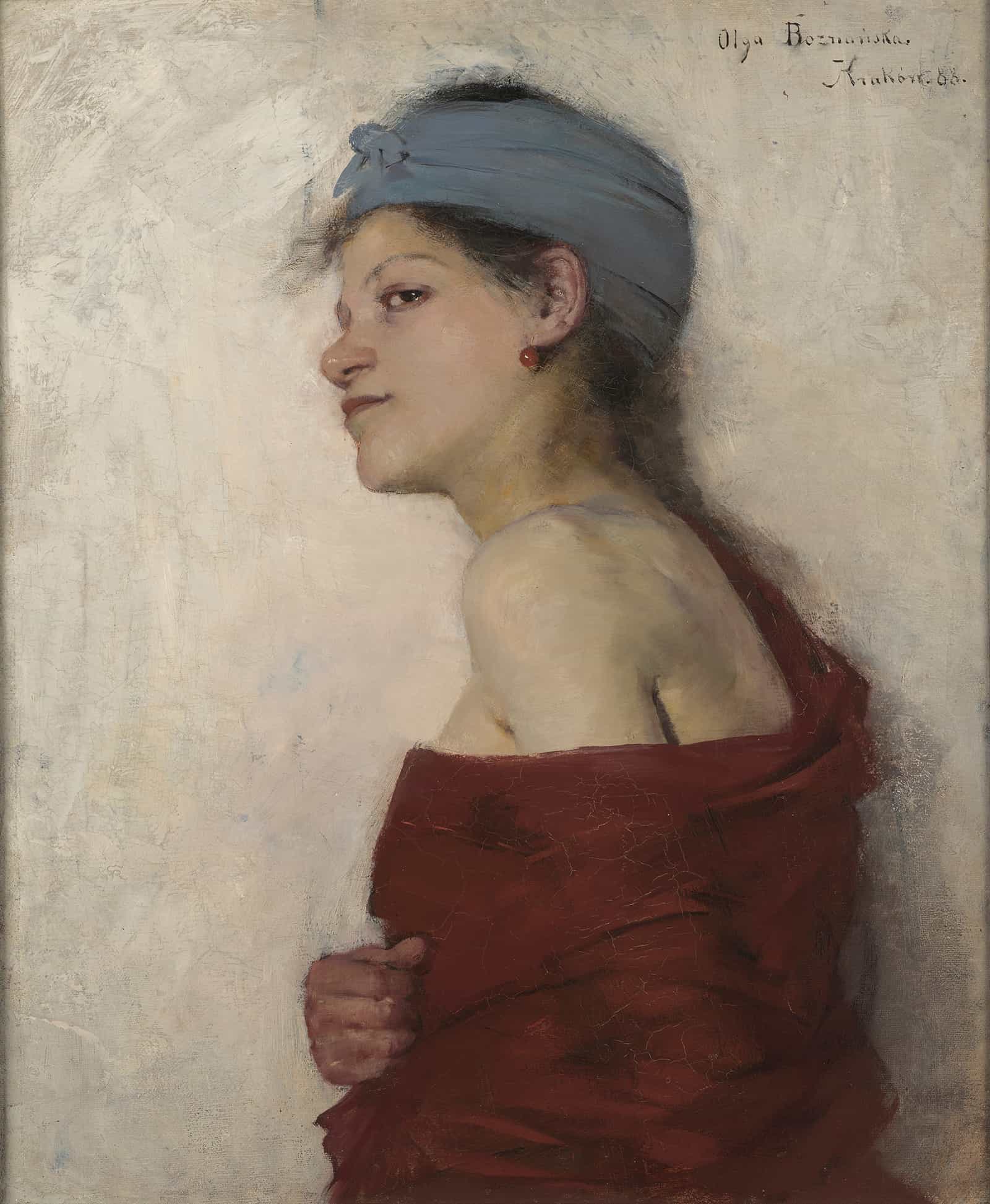 Portrait Of A Woman Gypsy Woman by Olga Boznanska
