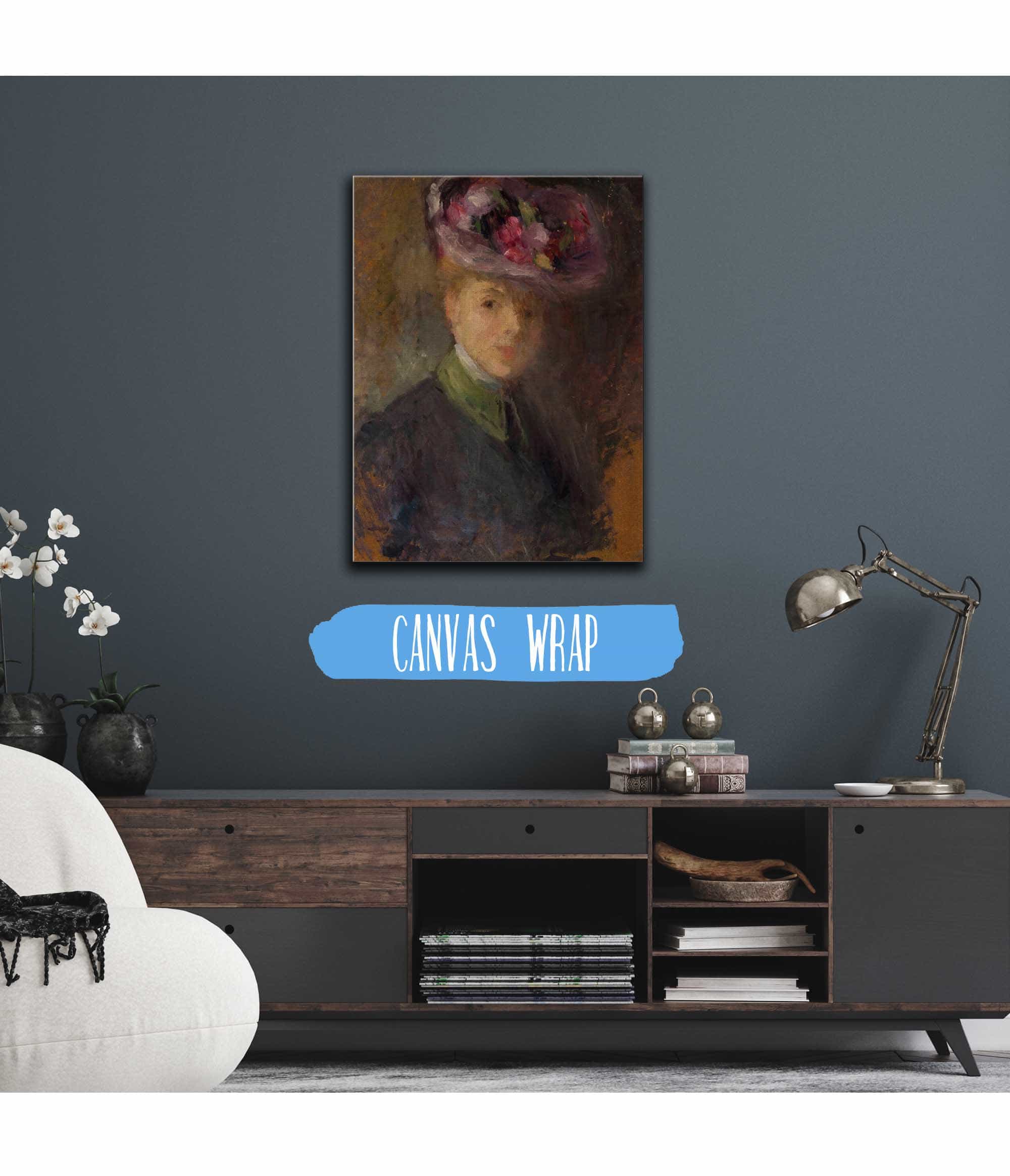 Portrait Of A Woman In A Hat With Flowers by Olga Boznanska - Image 3