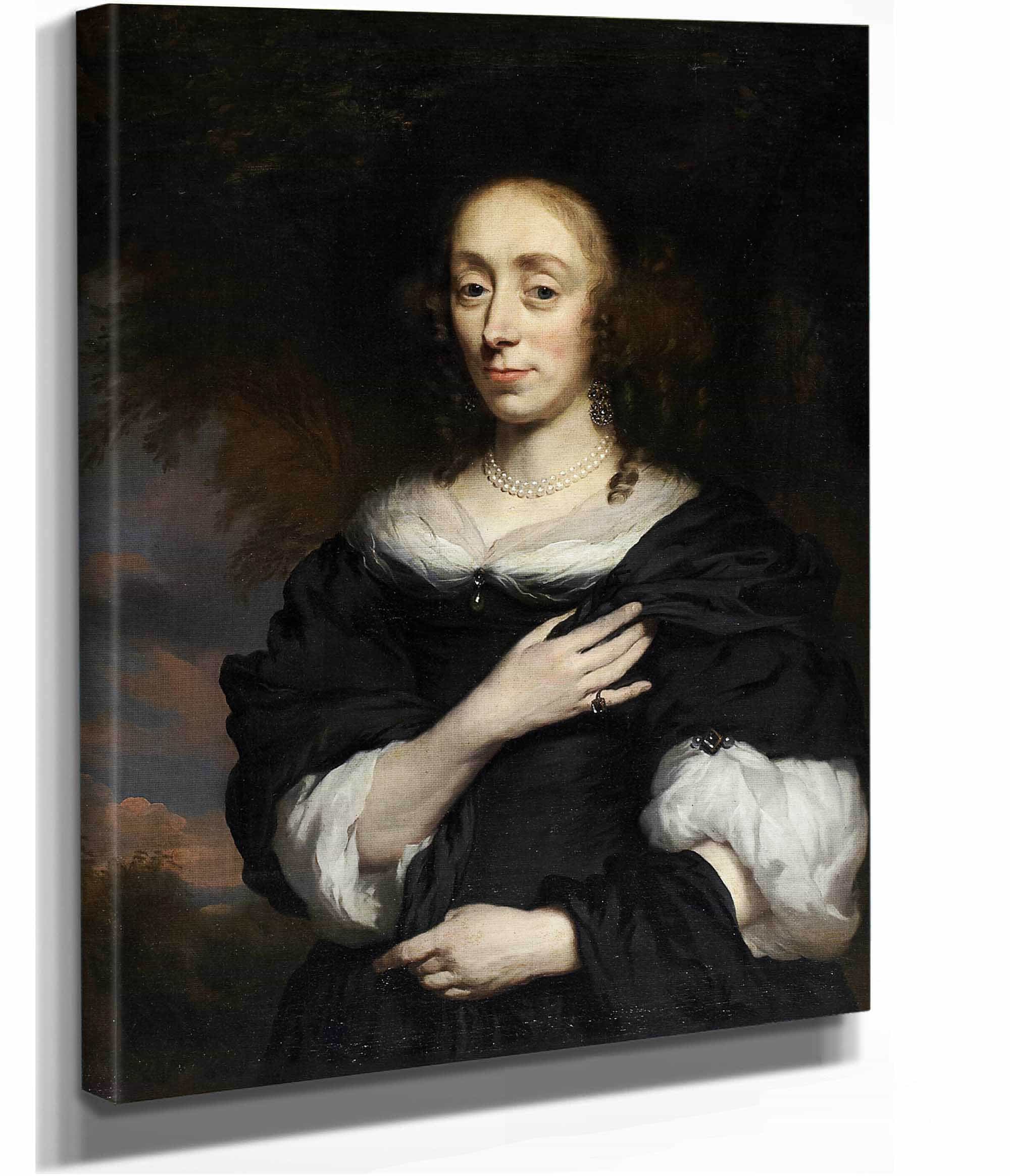 Portrait Of A Woman Wearing A Black Dress by Nicolaes Maes - Image 2