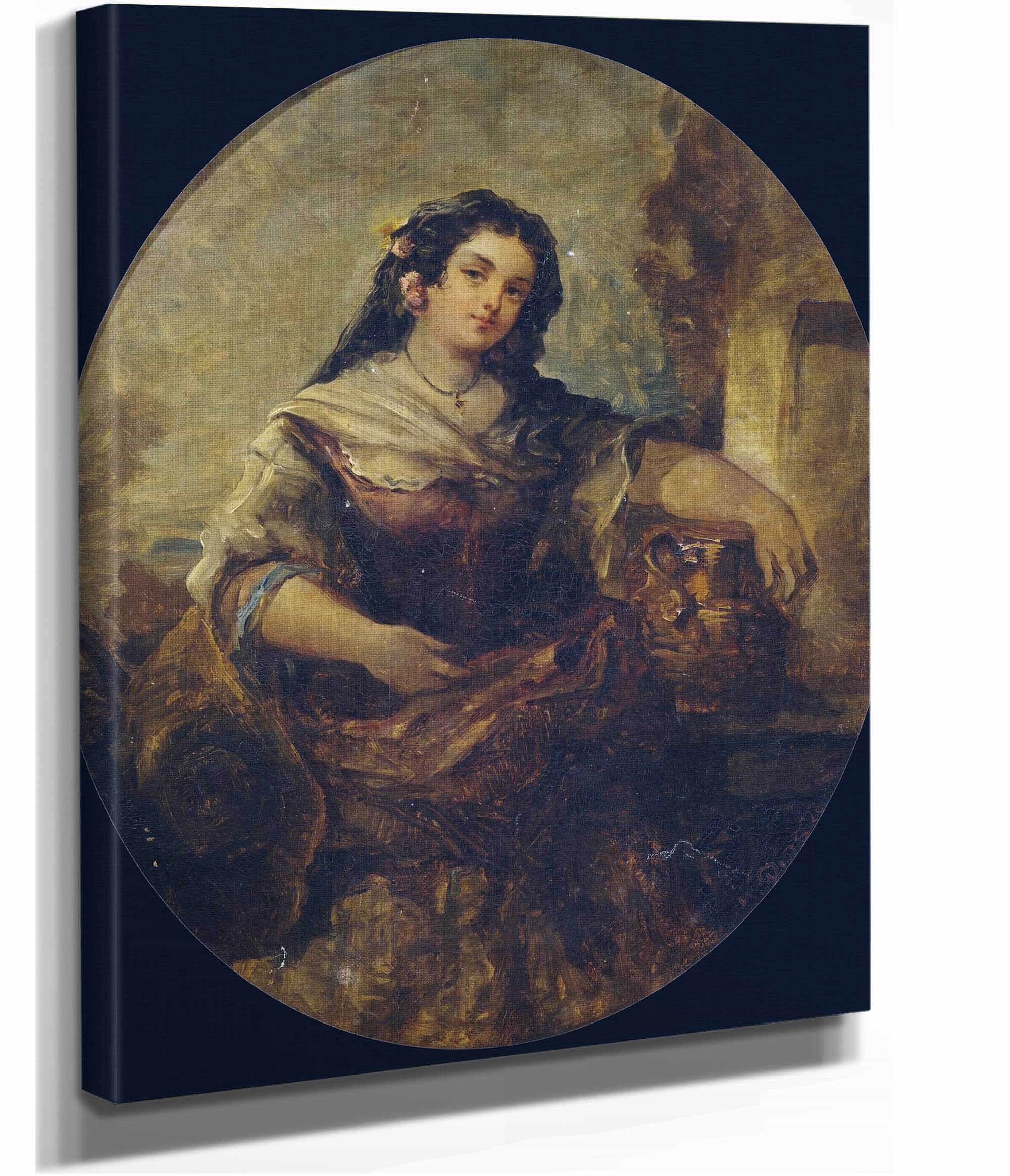 Portrait Of A Young Girl At The Well by Narcisse Virgile Diaz De La Pena - Image 2