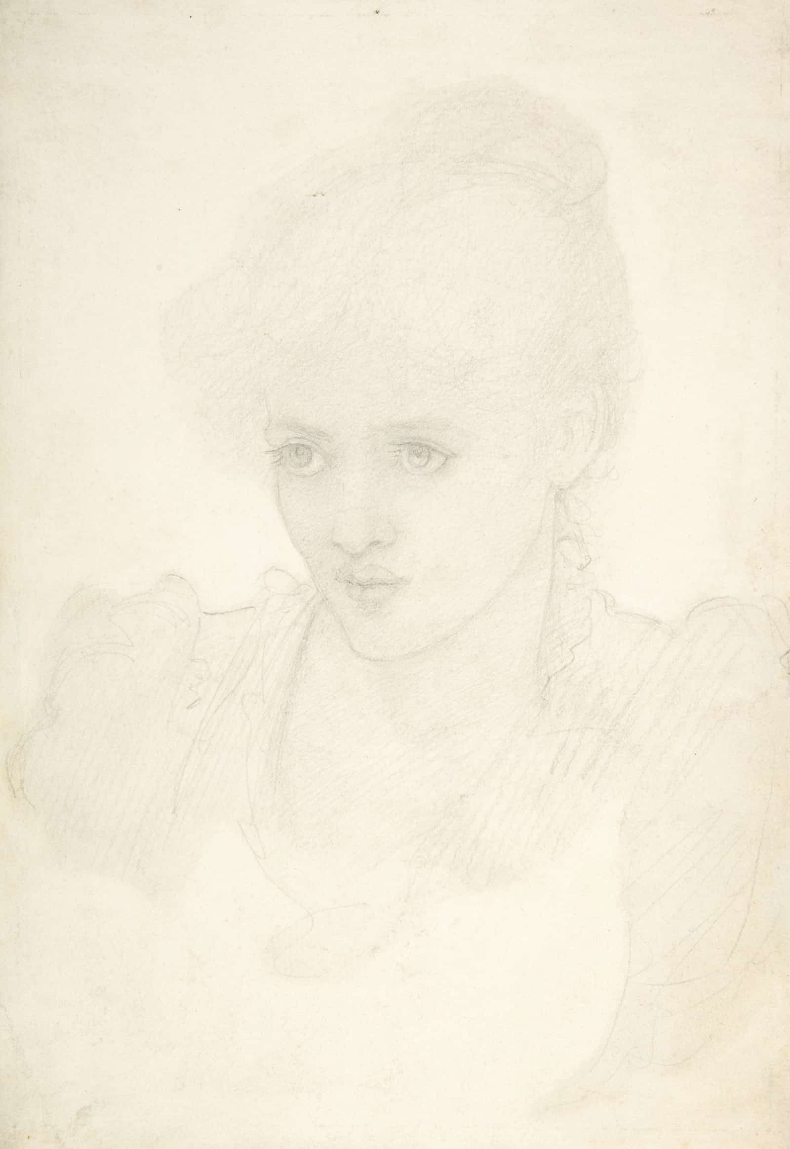 Portrait Of A Young Girl by Sir Edward Coley Burne Jones