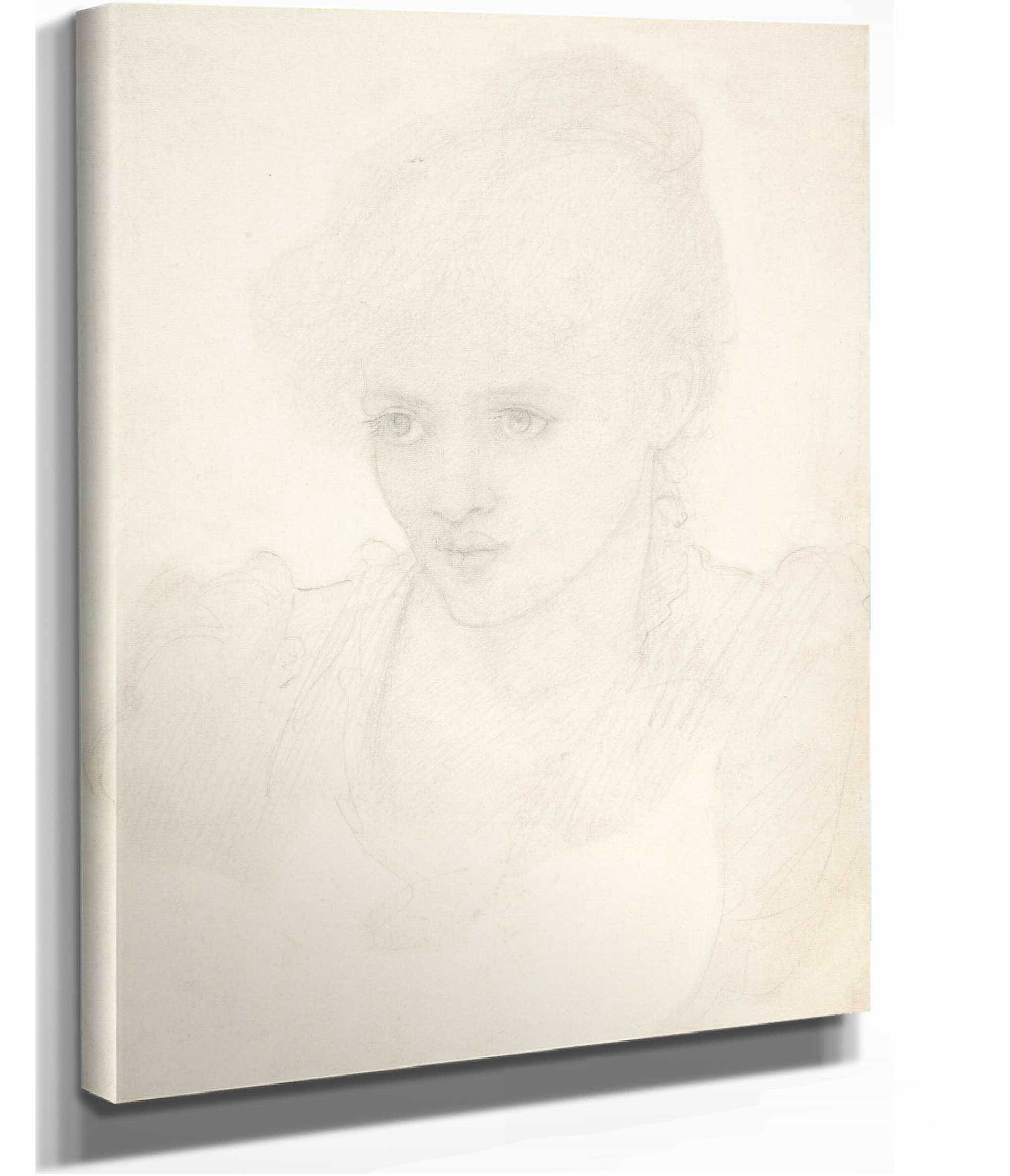 Portrait Of A Young Girl by Sir Edward Coley Burne Jones - Image 2