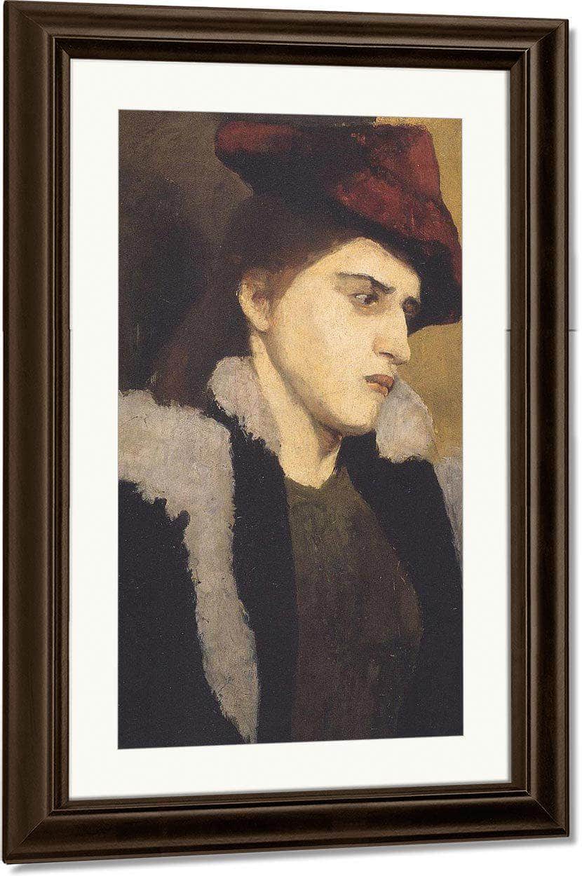 Portrait Of A Young Lady In Red Hat By Paula Modersohn Becker - Image 3