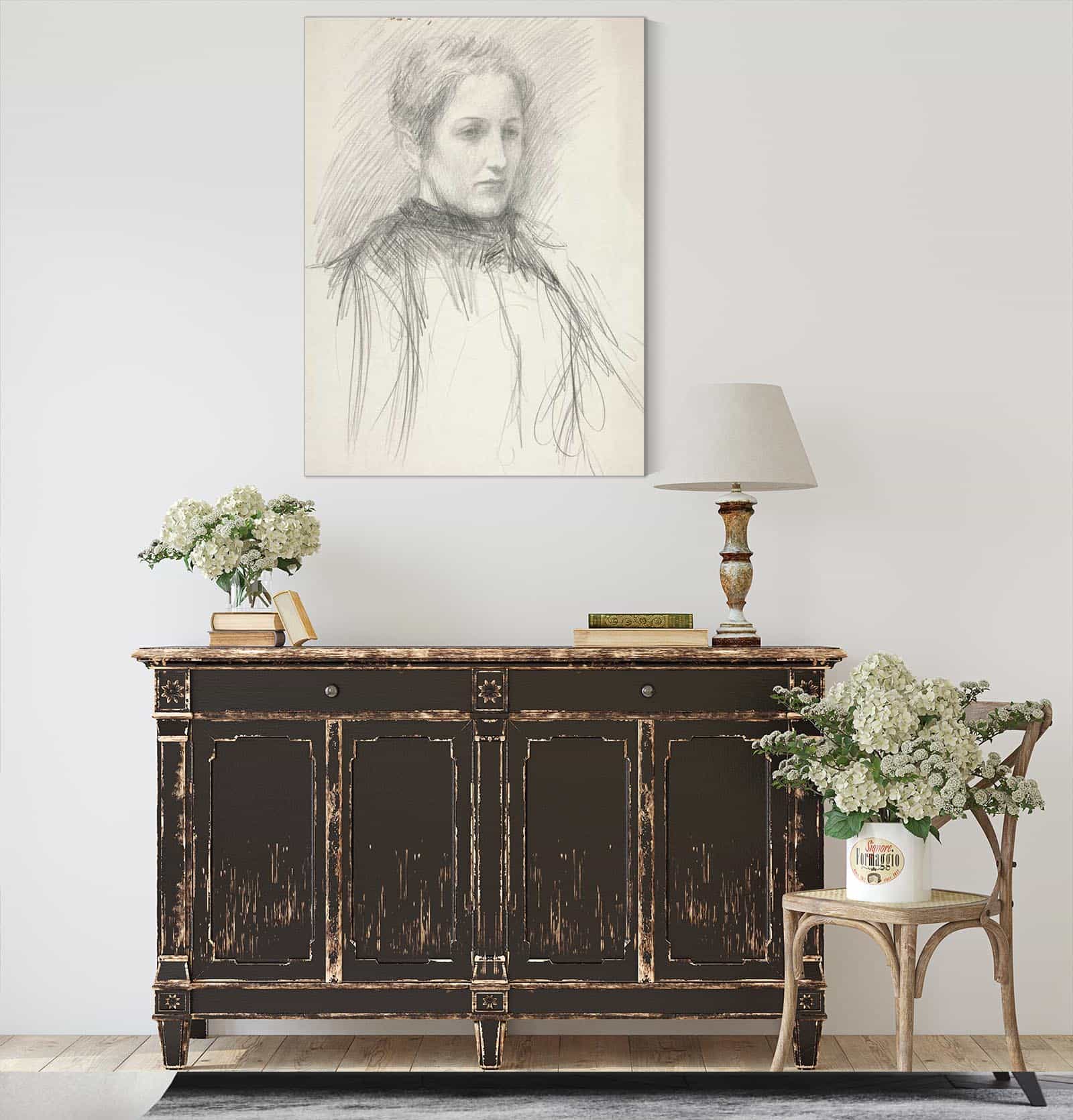 Portrait Of A Young Mrs Abbey by Edwin Austin Abbey - Image 4