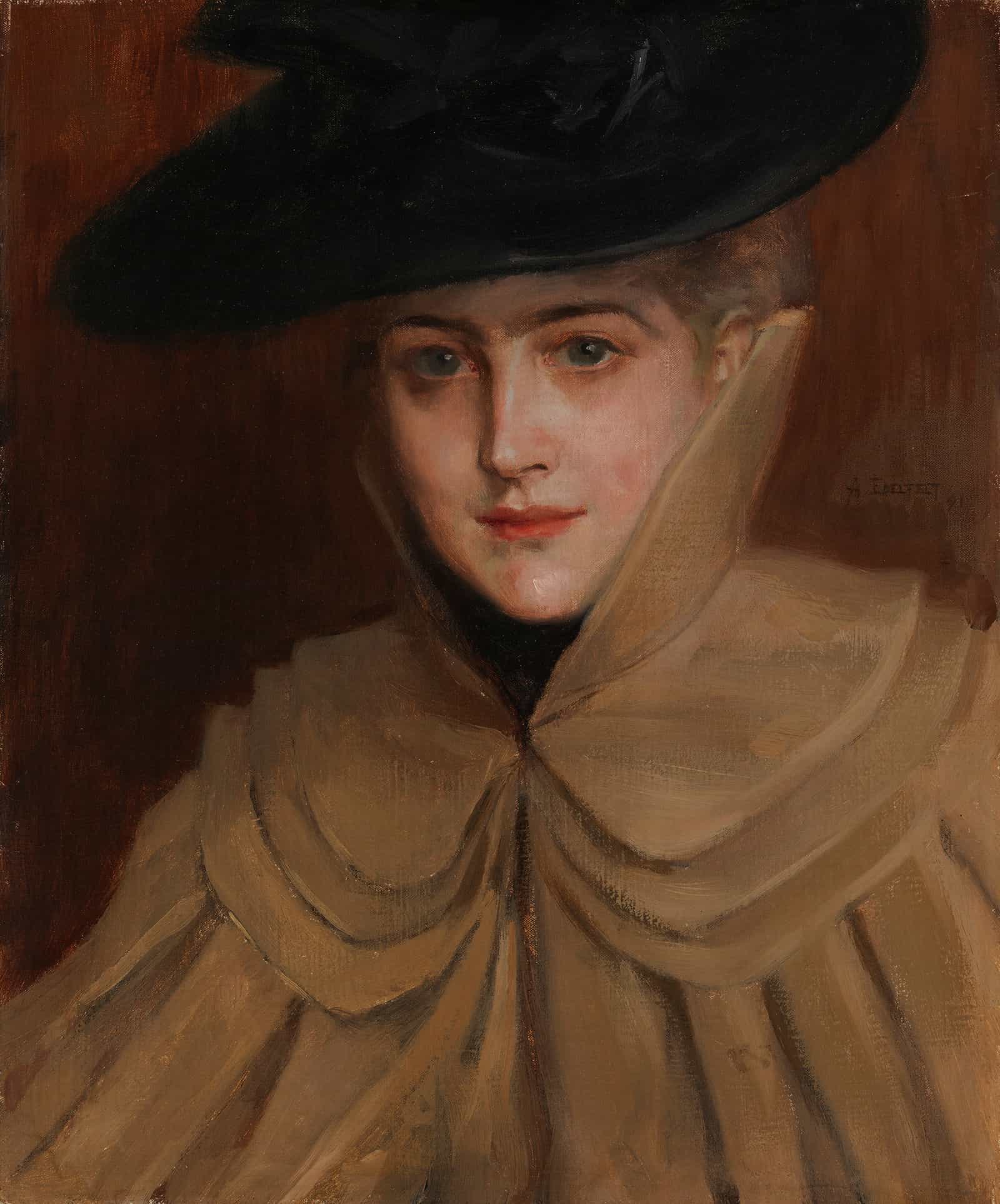 Portrait Of A Young Woman by Albert Edelfelt