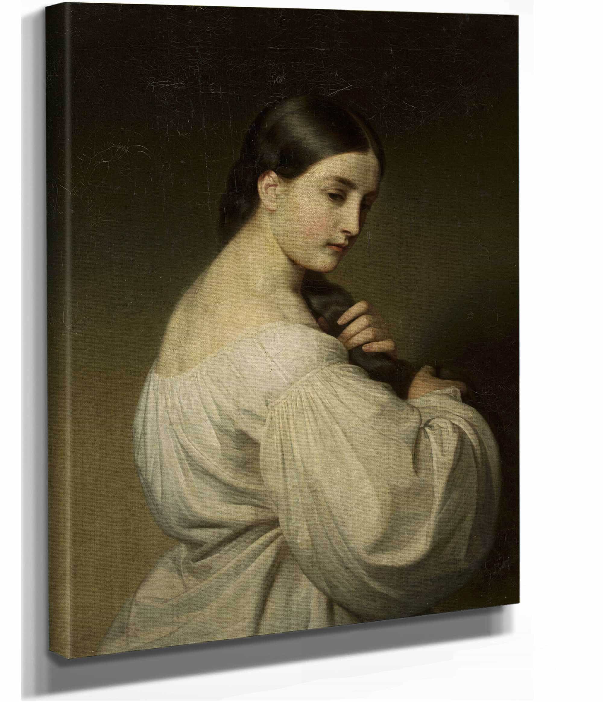 Portrait Of A Young Woman by Friedrich Von Amerling - Image 3