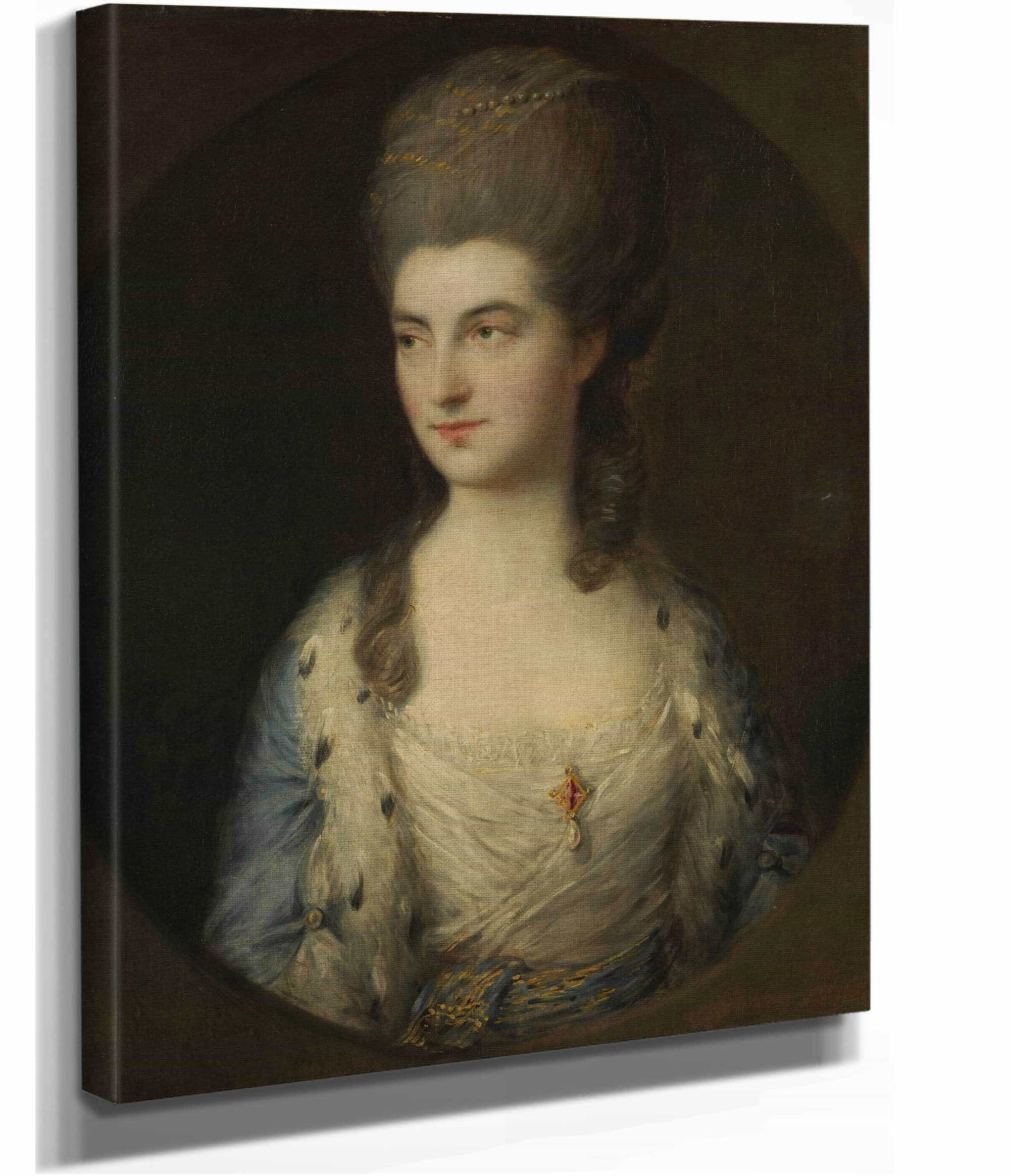 Portrait Of A Young Woman Called Miss Sparrow S by Thomas Gainsborough - Image 2