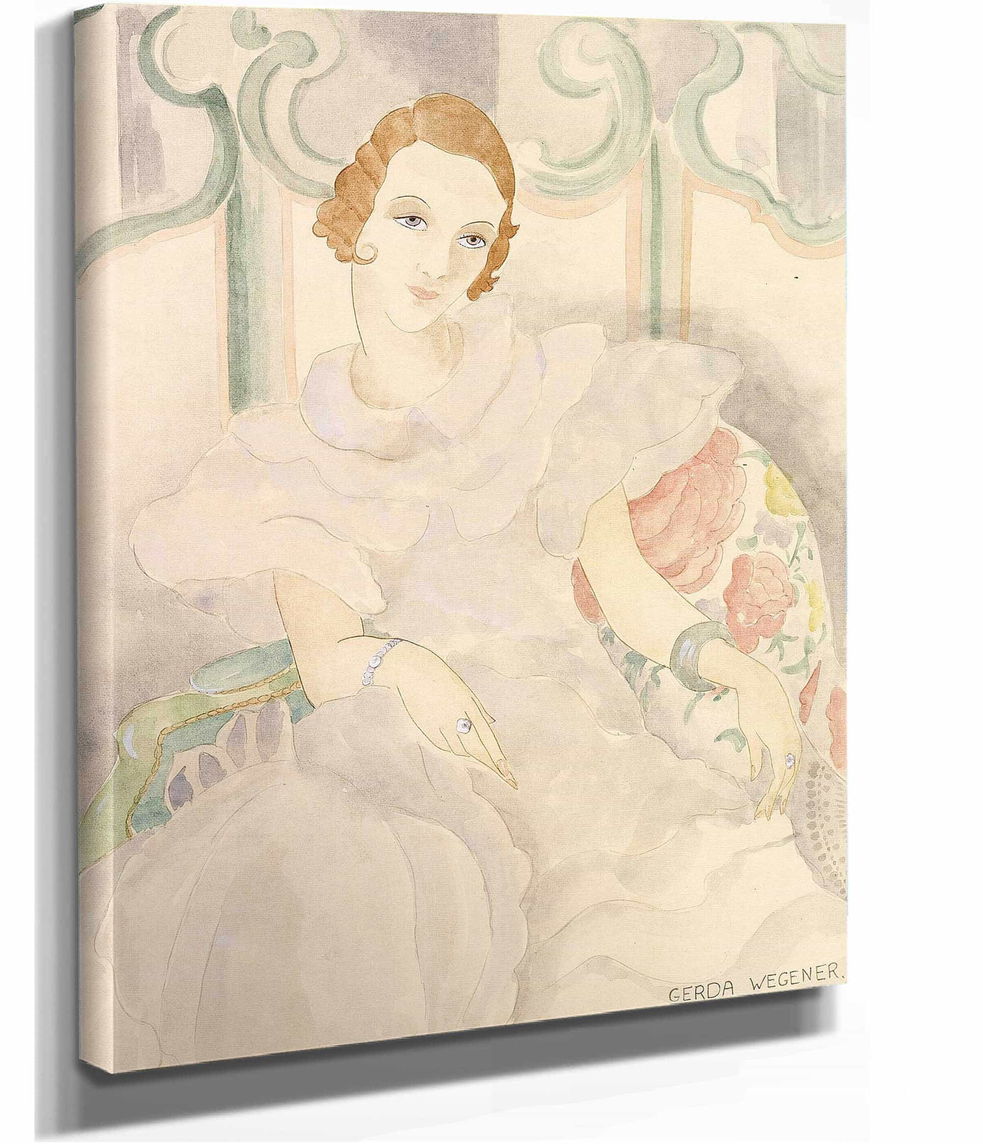 Portrait Of A Young Woman In A White Dress by Gerda Wegener - Image 2
