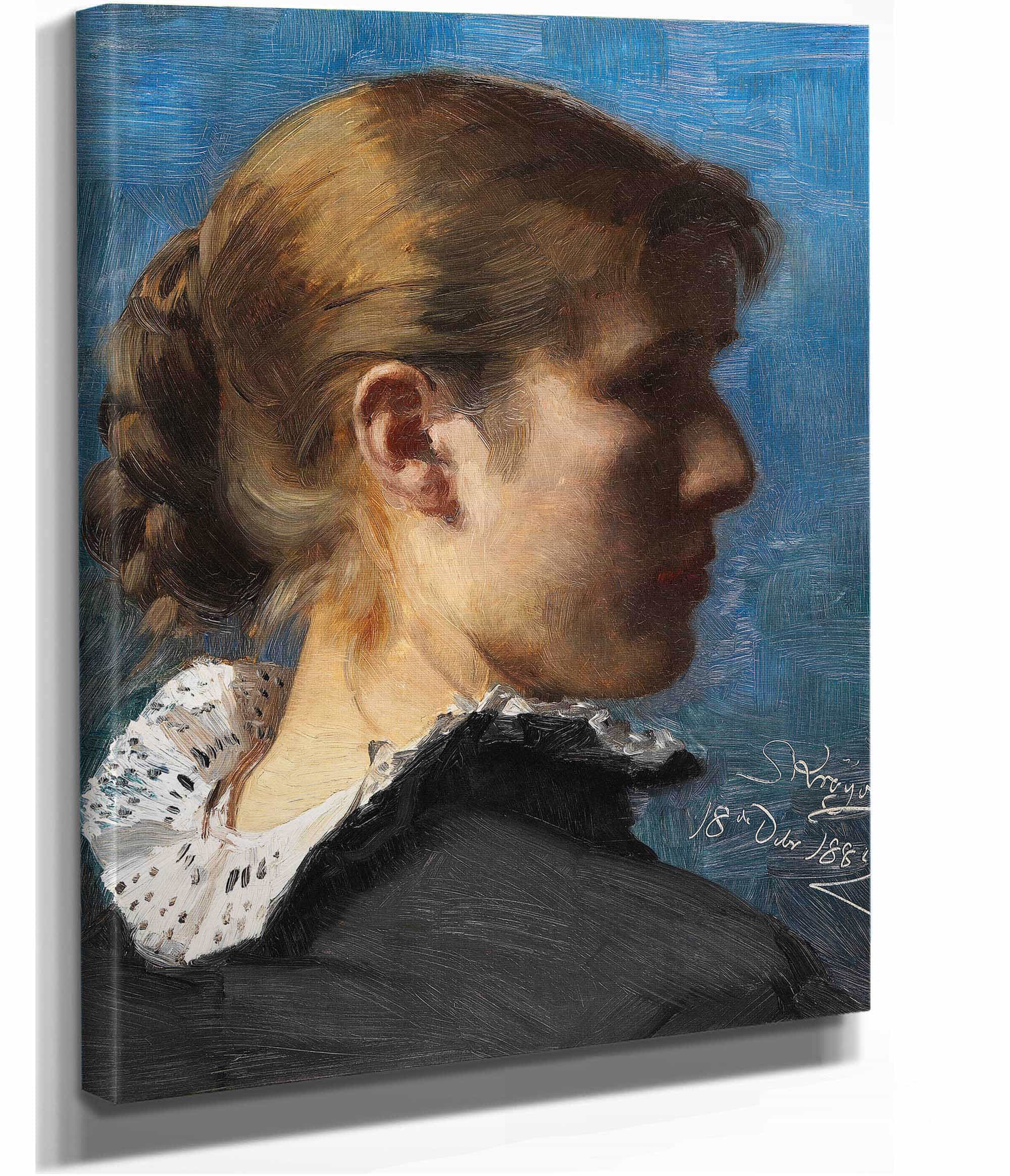 Portrait Of A Young Woman In Profile by Peder Severin Kroyer - Image 2