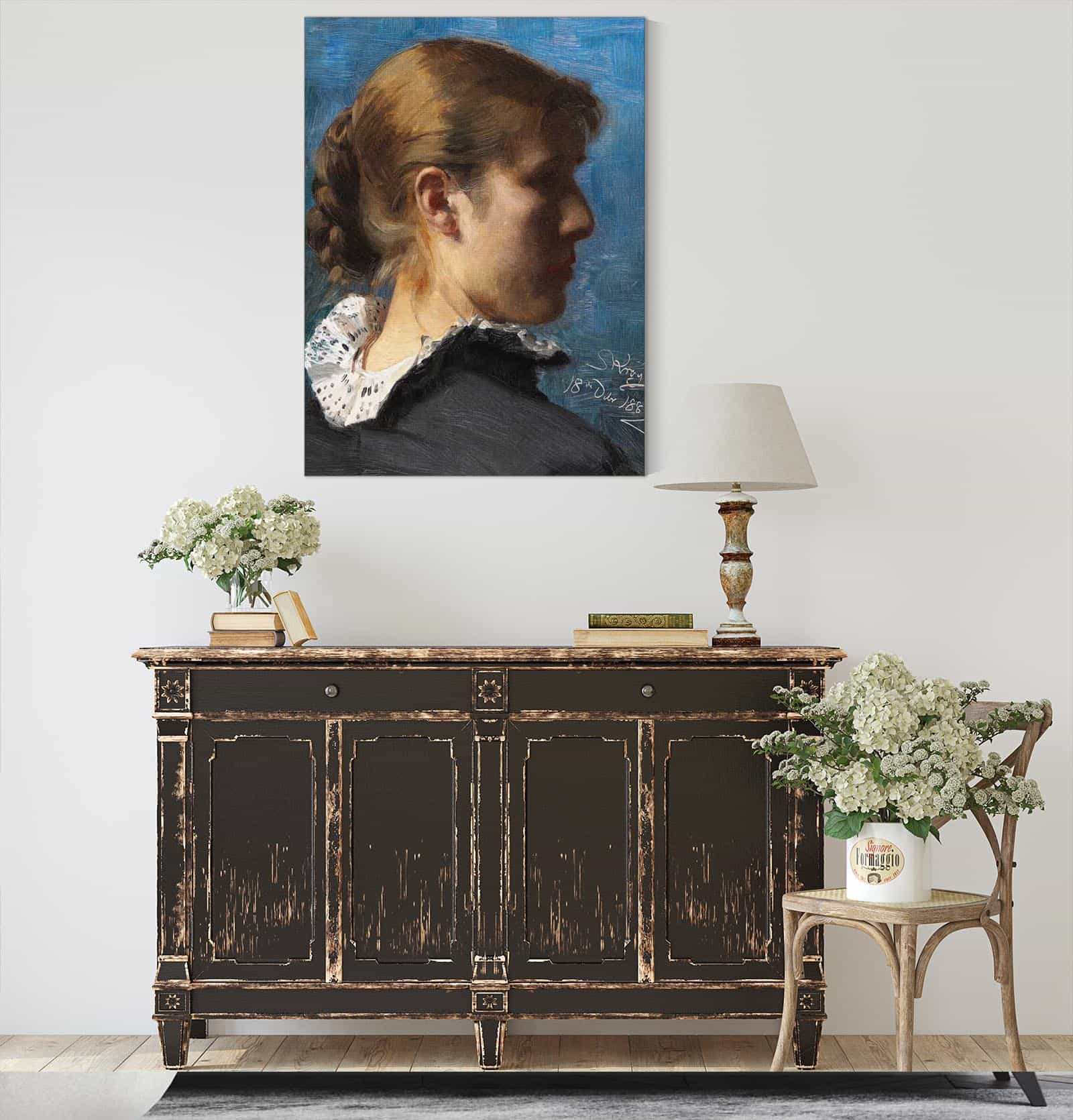 Portrait Of A Young Woman In Profile by Peder Severin Kroyer - Image 4