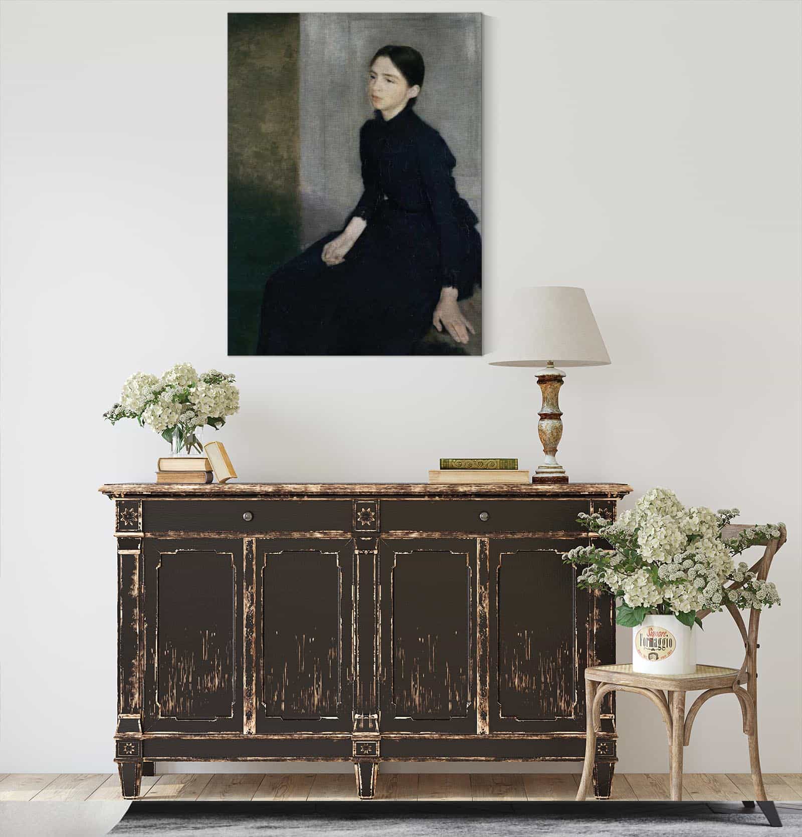Portrait Of A Young Woman The Artists Sister Anna Hammershoi by Vilhelm Hammershoi - Image 4