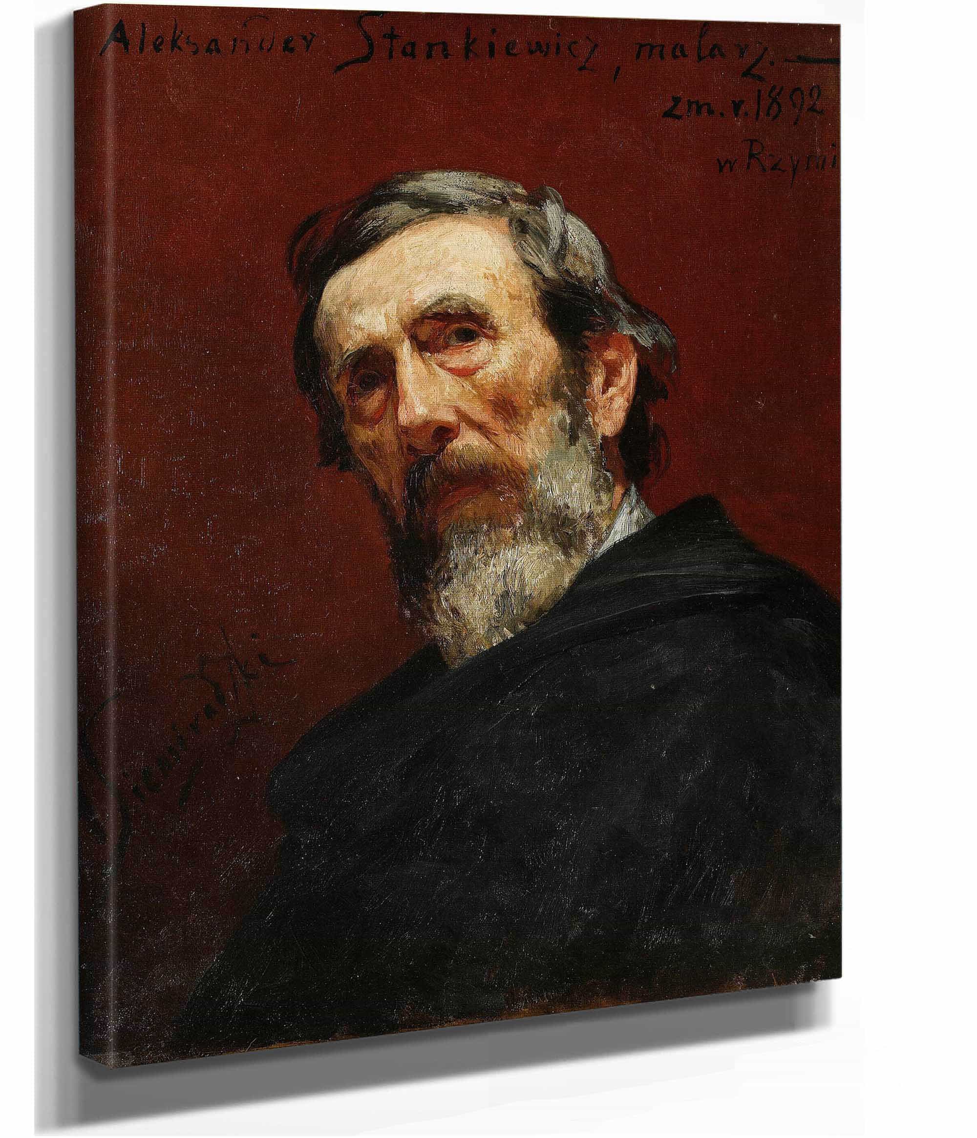 Portrait Of Aleksander Stankiewicz Painter S by Henryk Siemiradzki - Image 2