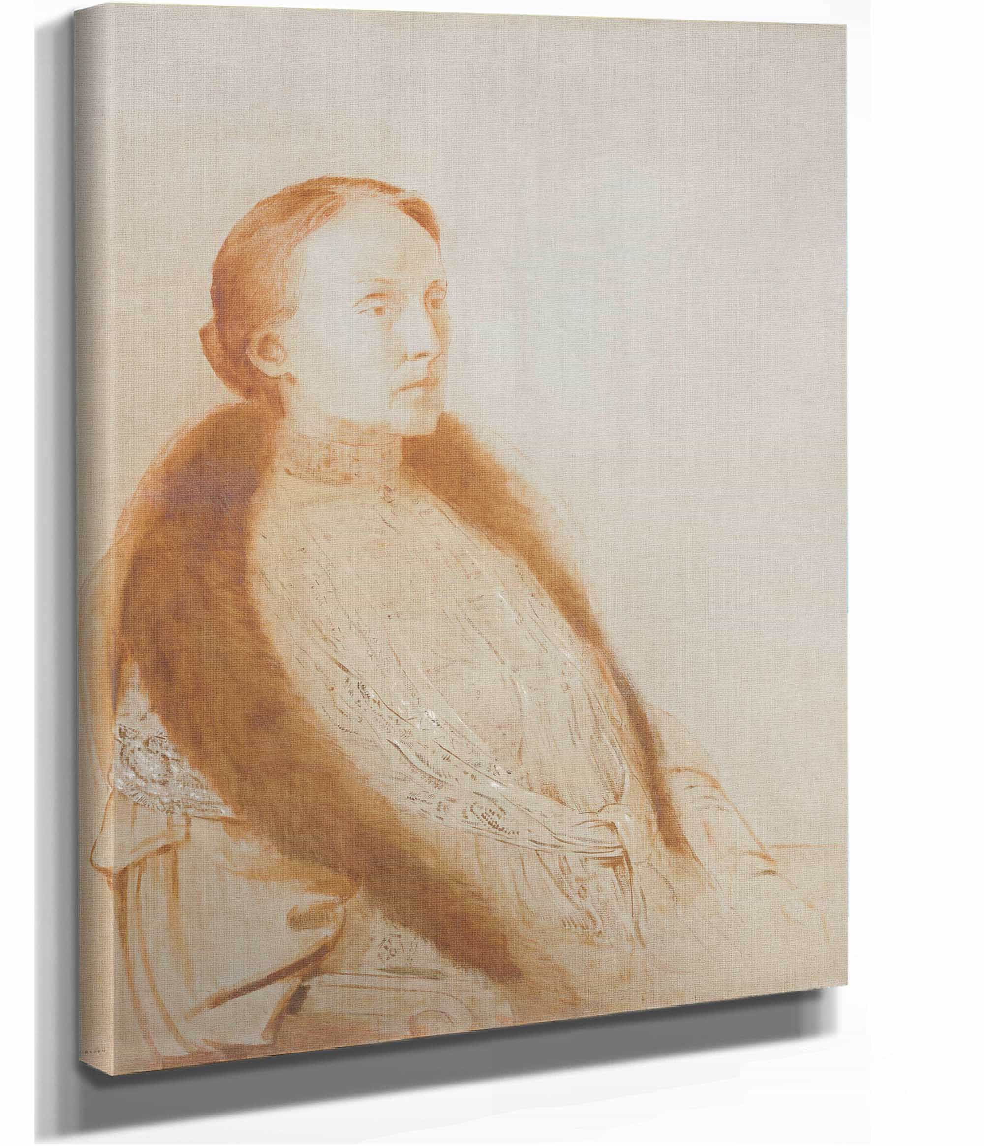 Portrait Of Aml Bonger Van Der Linden by Odilon Redon - Image 2