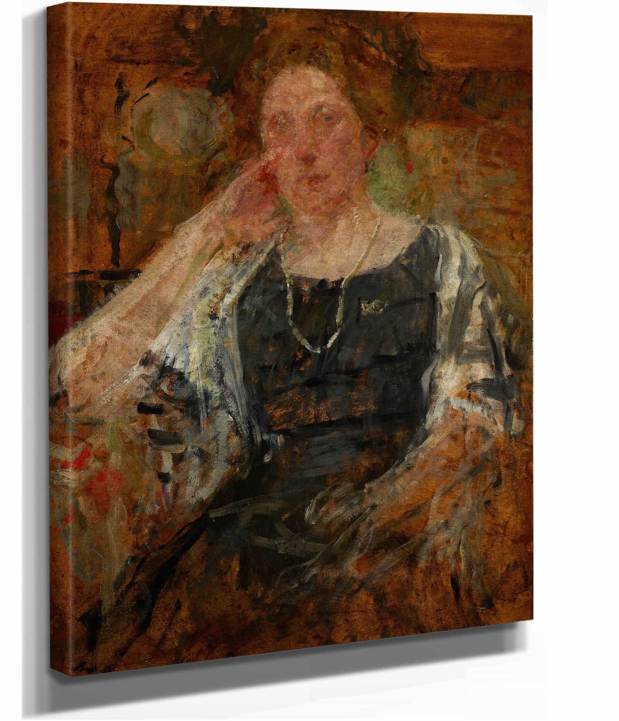 Portrait Of An American Woman by Olga Boznanska - Image 2