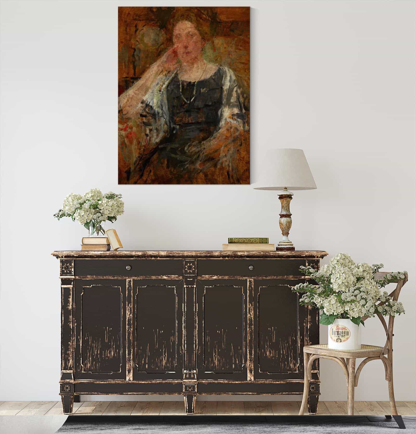 Portrait Of An American Woman by Olga Boznanska - Image 4