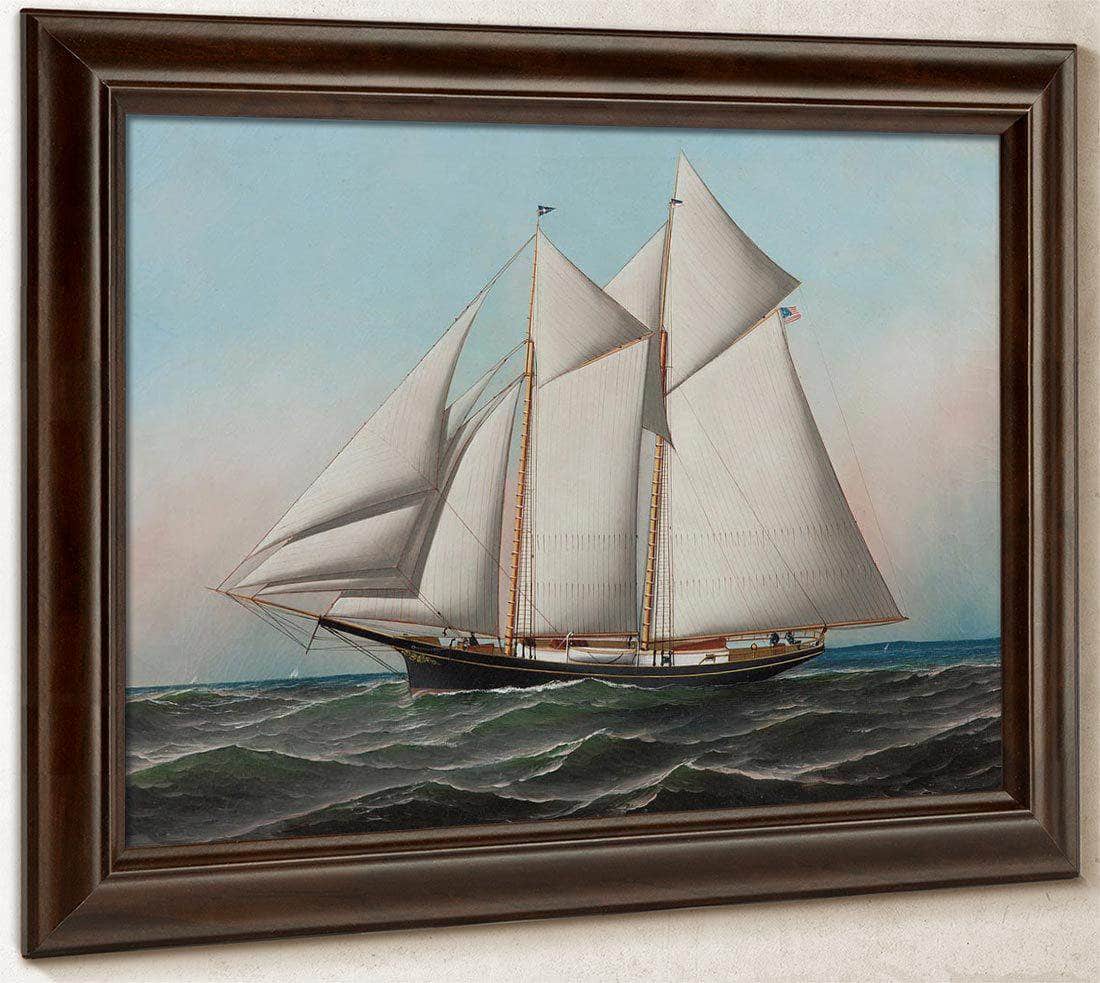 Portrait Of An American Yacht Flying Flag Of Ny Yacht Club 188 By Antonio Jacobsen - Image 6