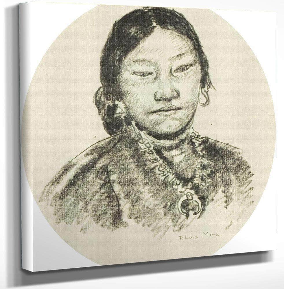 Portrait Of An Indian Woman By Francis Luis Mora