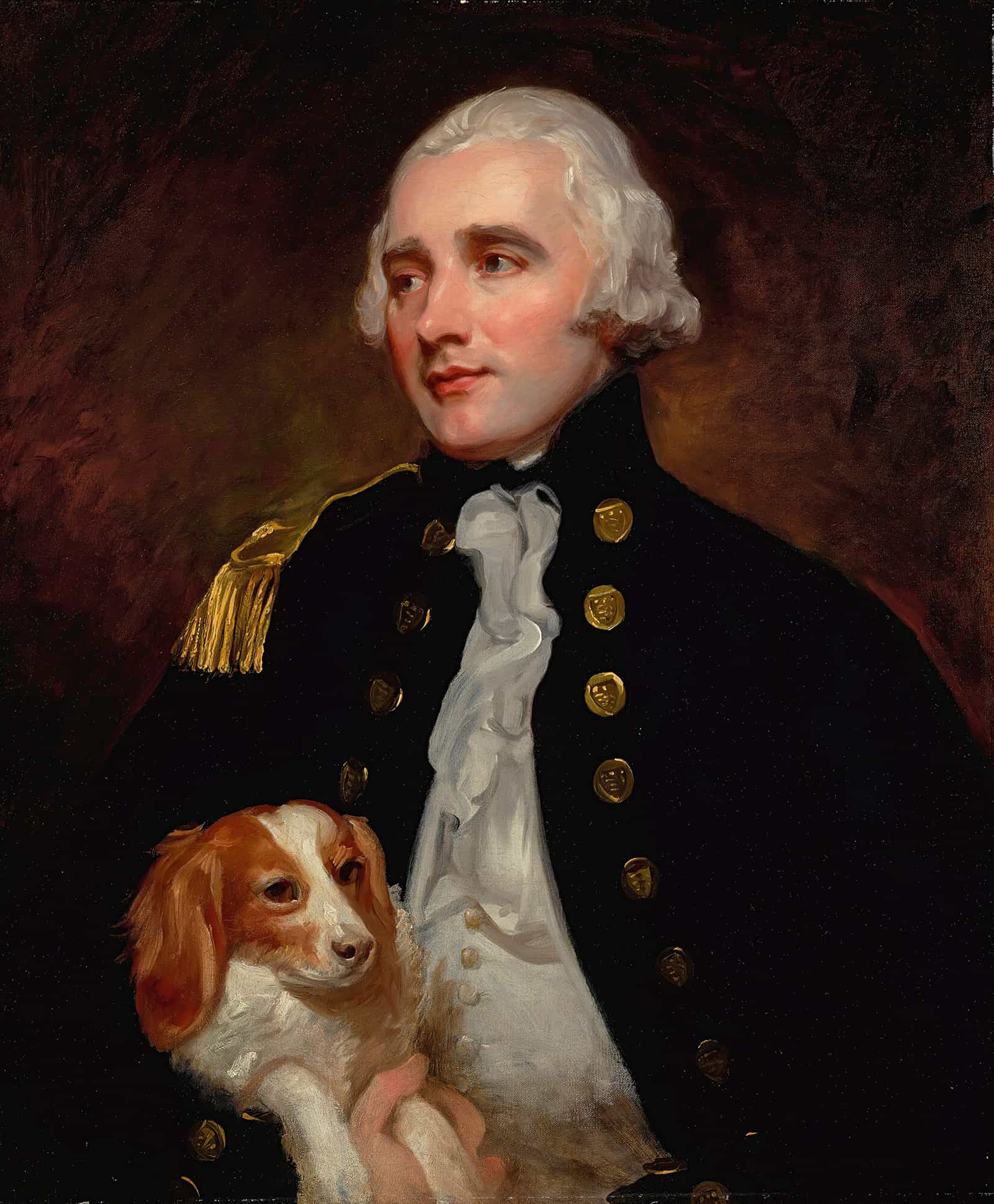 Portrait Of An Officer Of The Corps Of Engineers Half Length Formerly Identified As Sir George Grey by George Romney