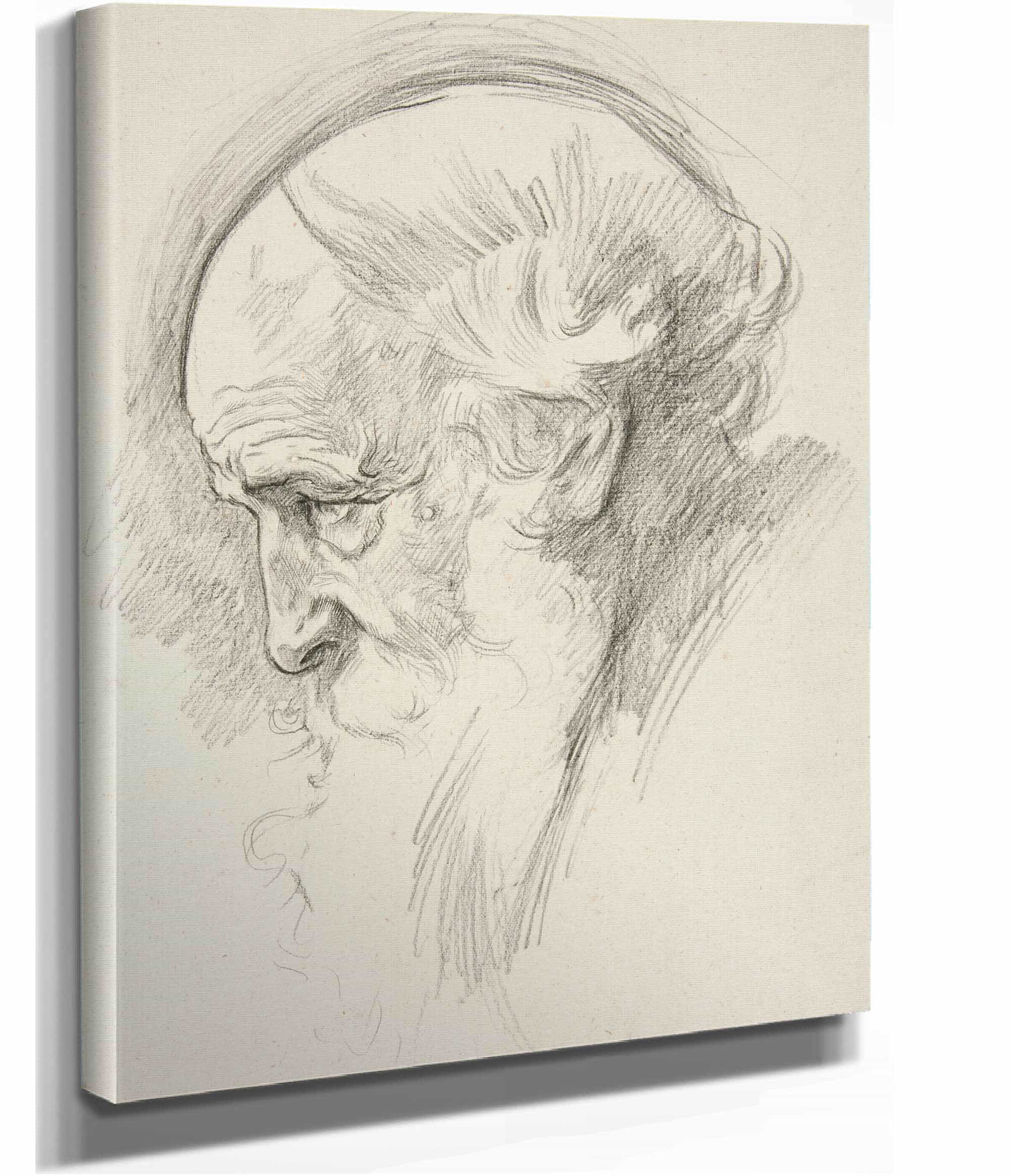 Portrait Of An Old Bearded Man In Profile by Edwin Austin Abbey - Image 2