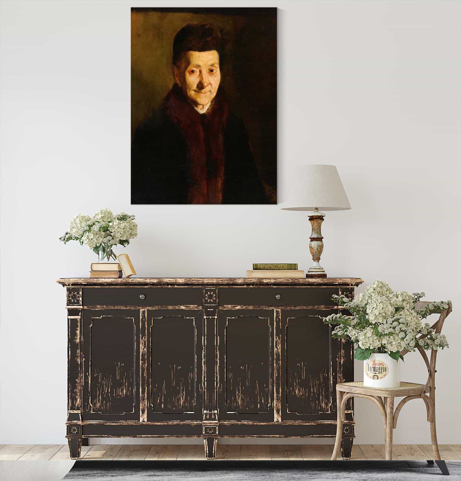 Portrait Of An Old Lady by Frank Duveneck - Image 4