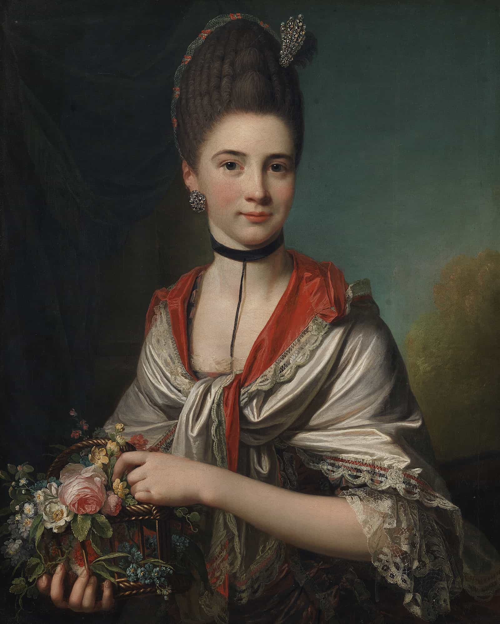 Portrait Of Anna Elisabeth Battier Nee Storp by Jens Juel - Image 2