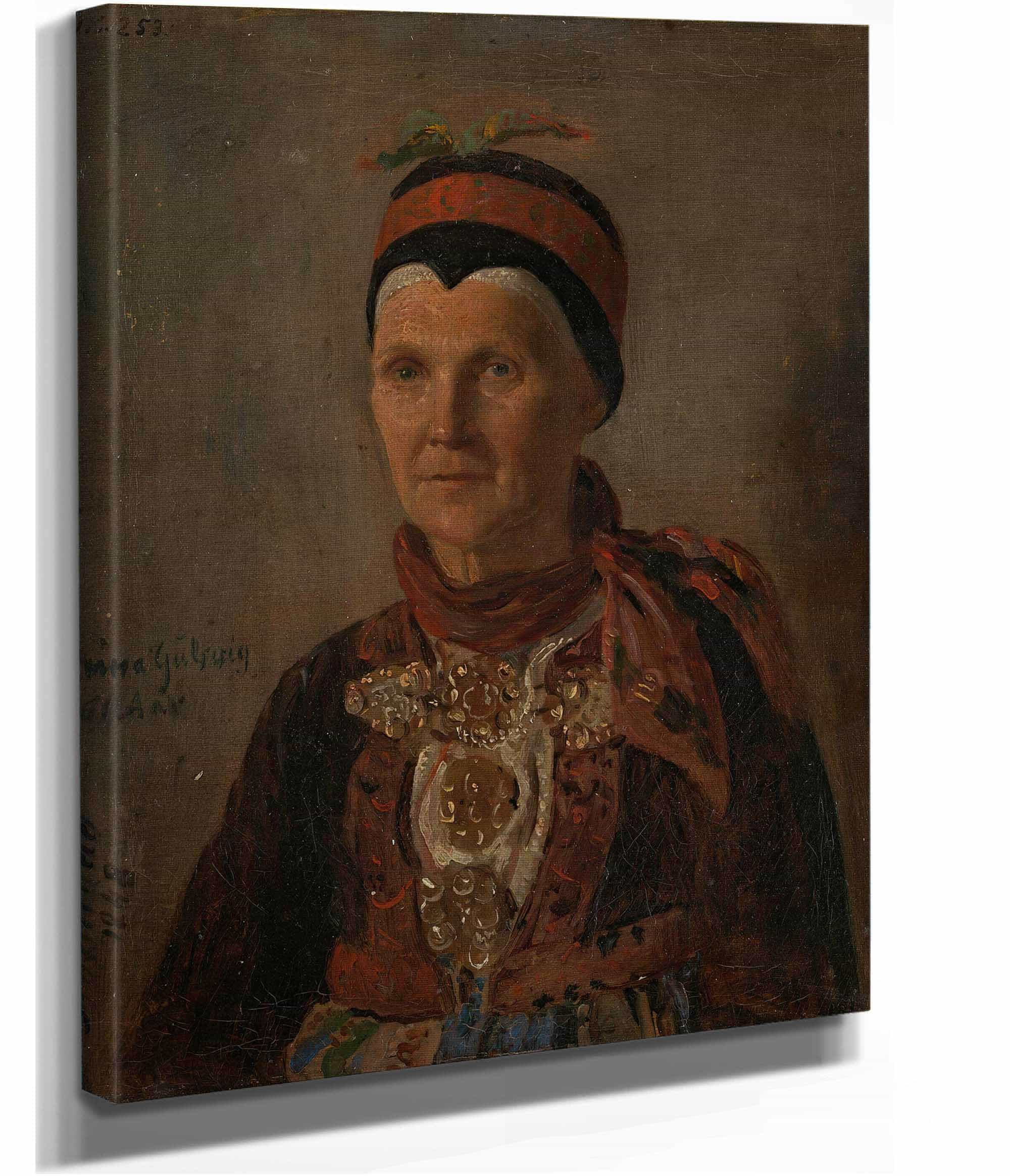 Portrait Of Anna Gulsvig by Adolph Tidemand - Image 2