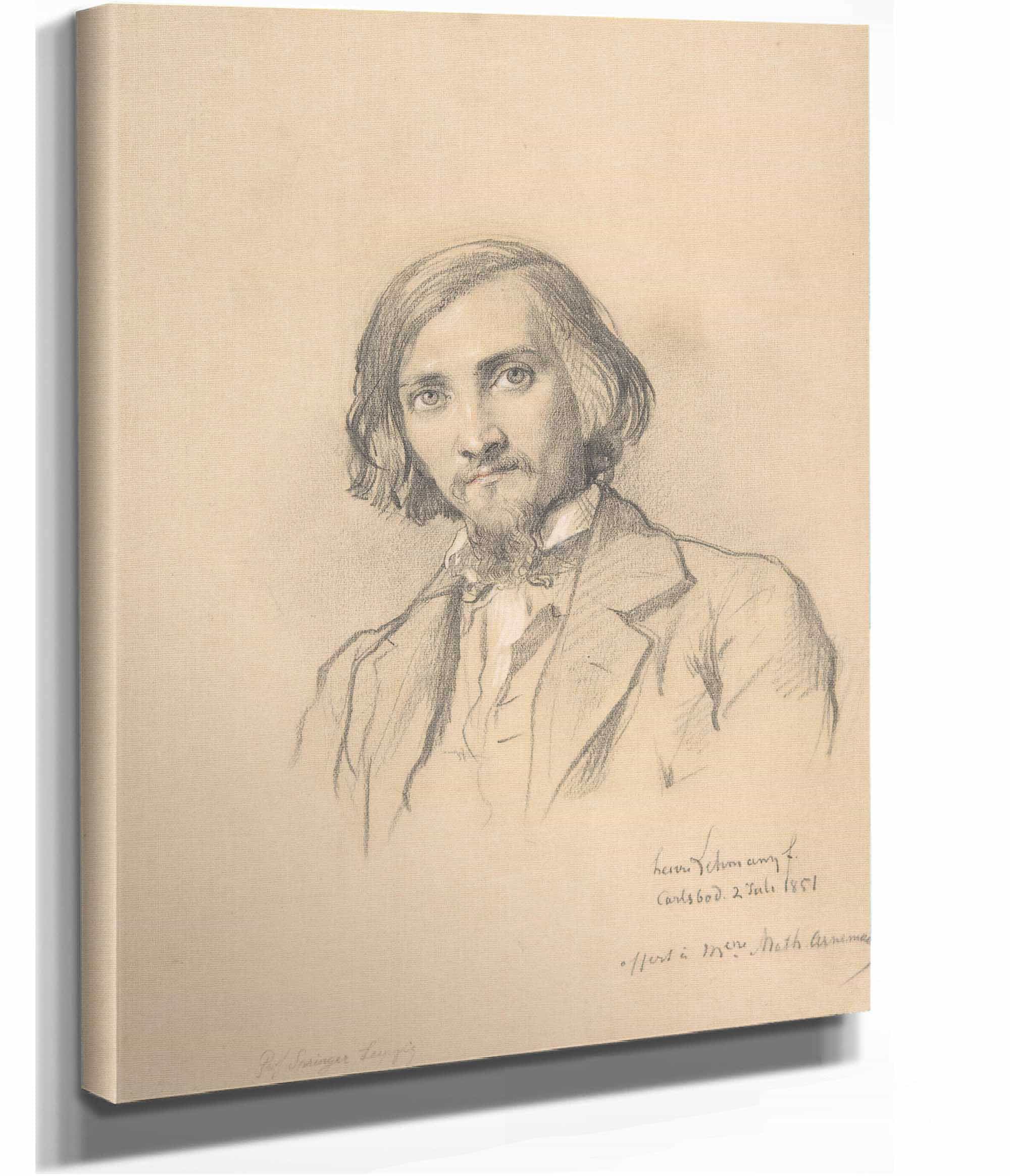 Portrait Of Anton Heinrich Springer Mid Th Century by Henri Lehmann - Image 2