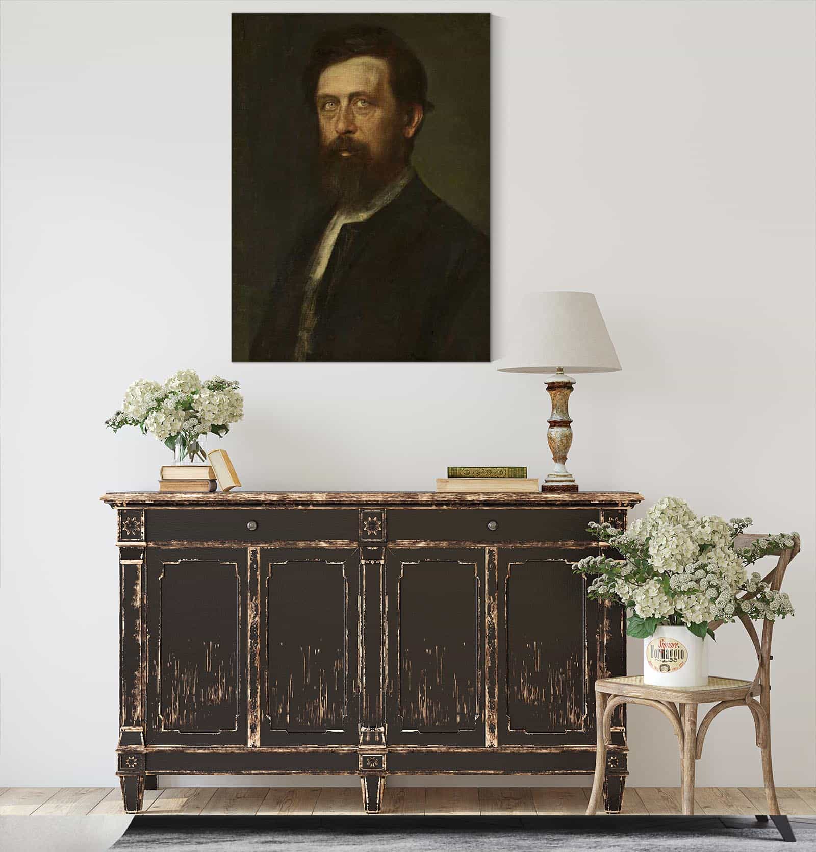 Portrait Of Arnold Bocklin by Franz Von Lenbach - Image 4